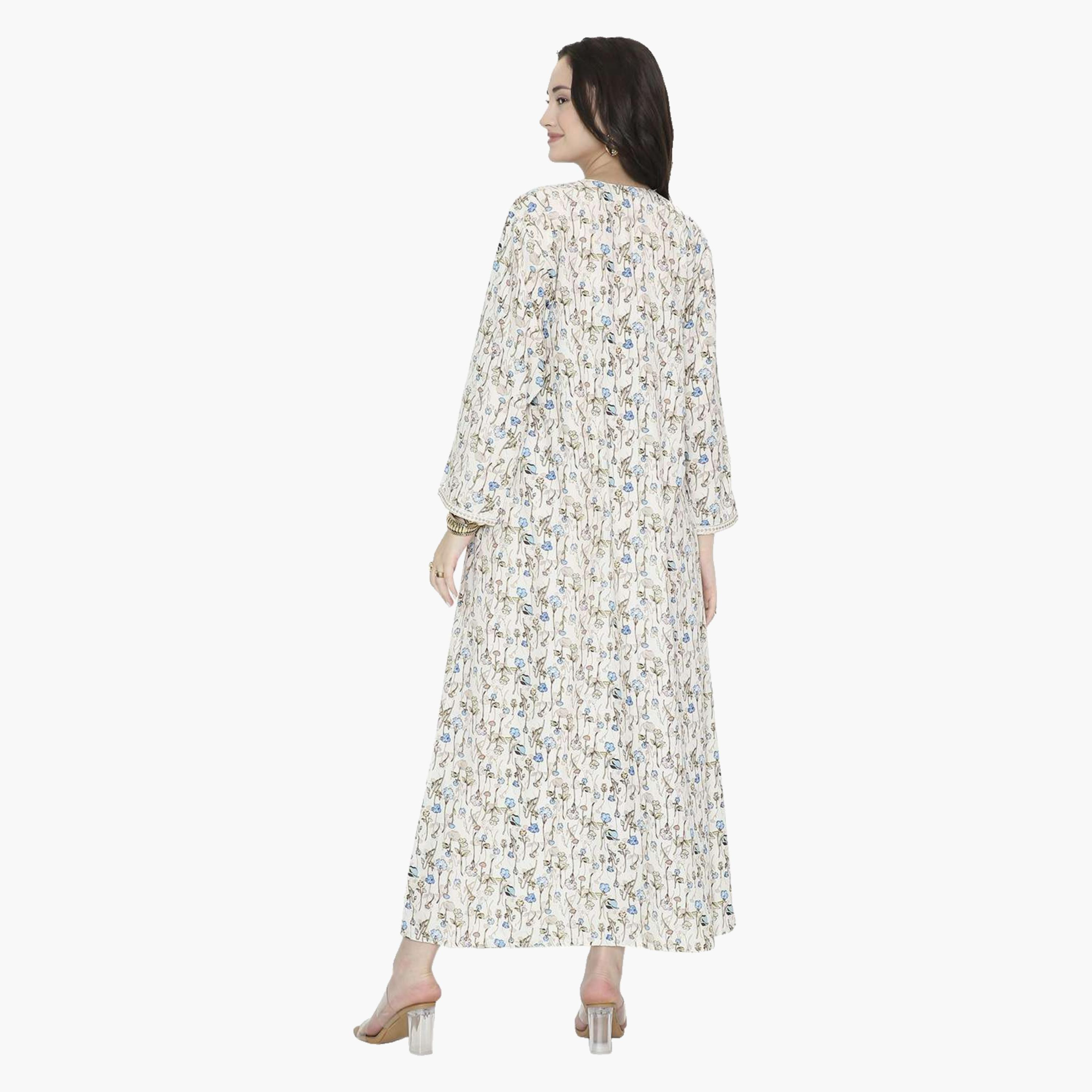 جلابية نسائية بطبعة ورود من هانا اند سارة-women-arabicclothing-jalabiyas-image-5