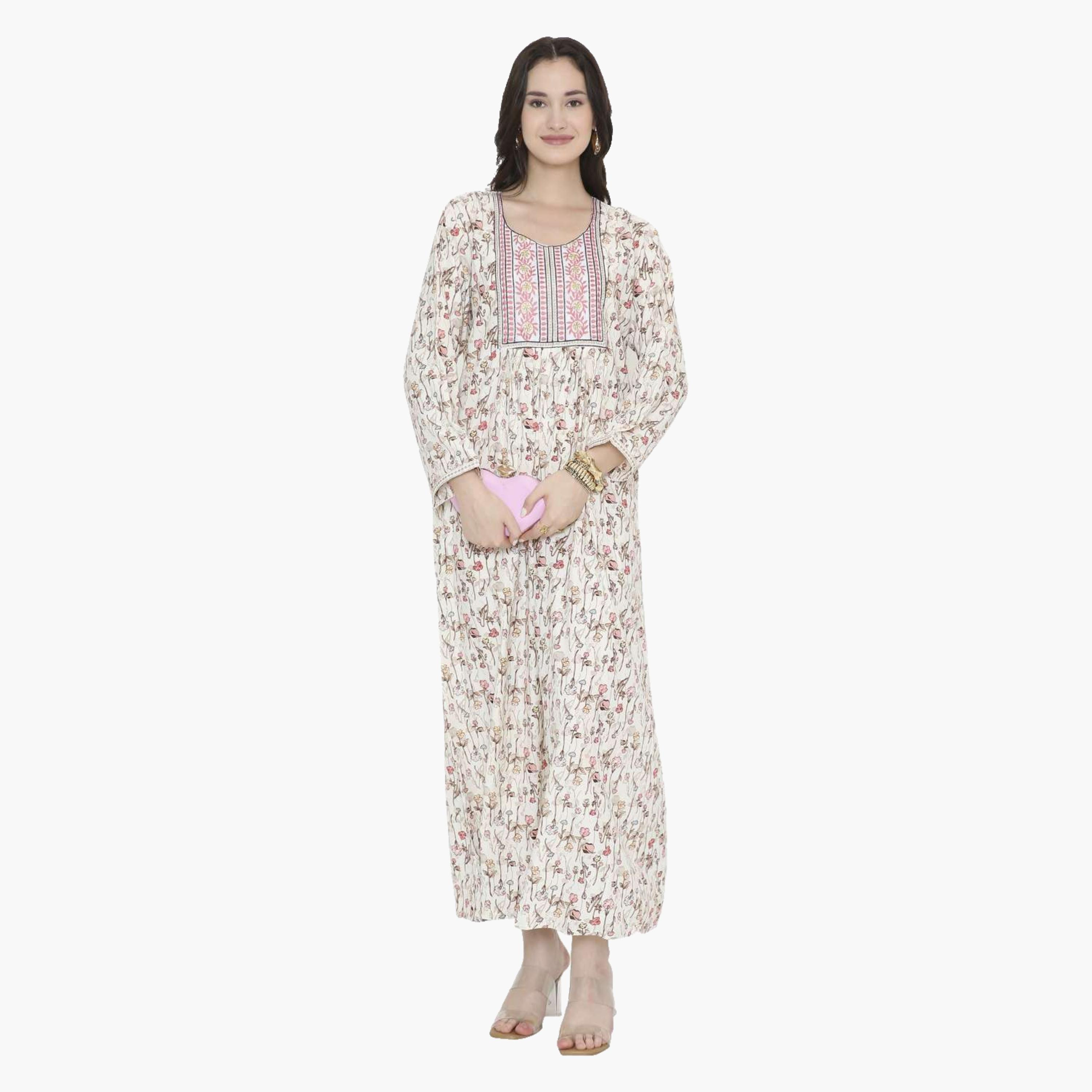 جلابية نسائية بطبعة ورود من هانا اند سارة-women-arabicclothing-jalabiyas-image-6
