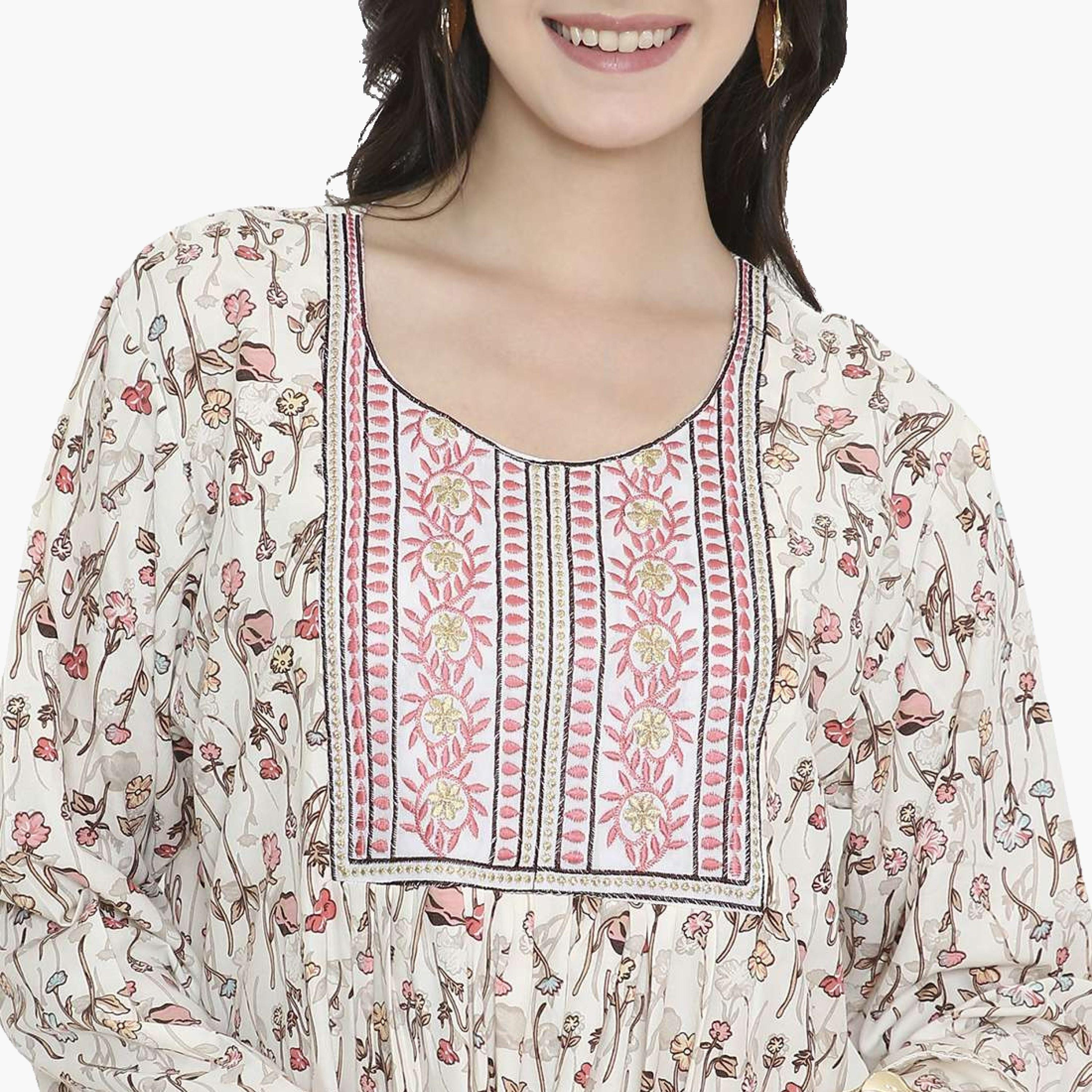 جلابية نسائية بطبعة ورود من هانا اند سارة-women-arabicclothing-jalabiyas-image-7