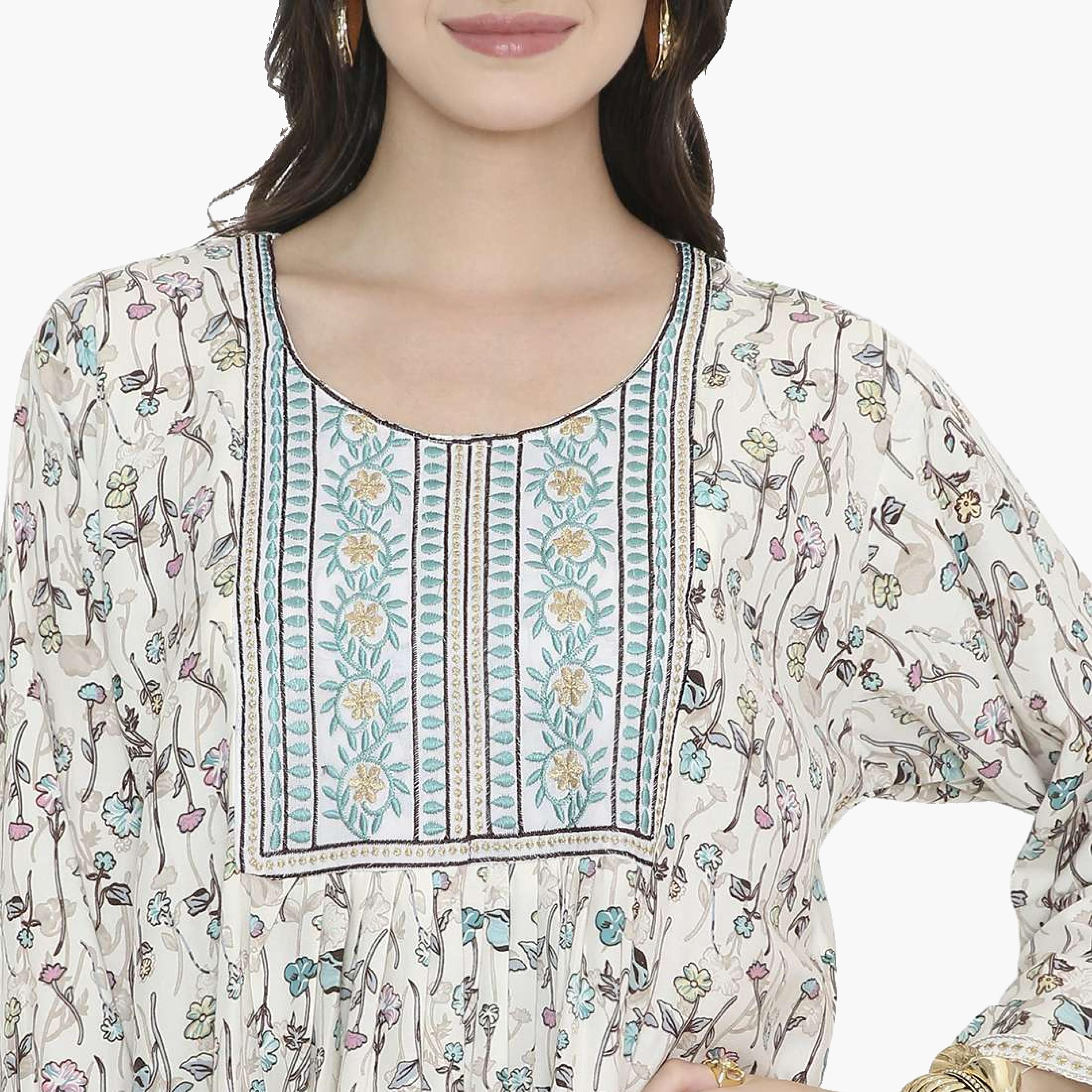 جلابية نسائية بطبعة ورود من هانا اند سارة-women-arabicclothing-jalabiyas-image-12