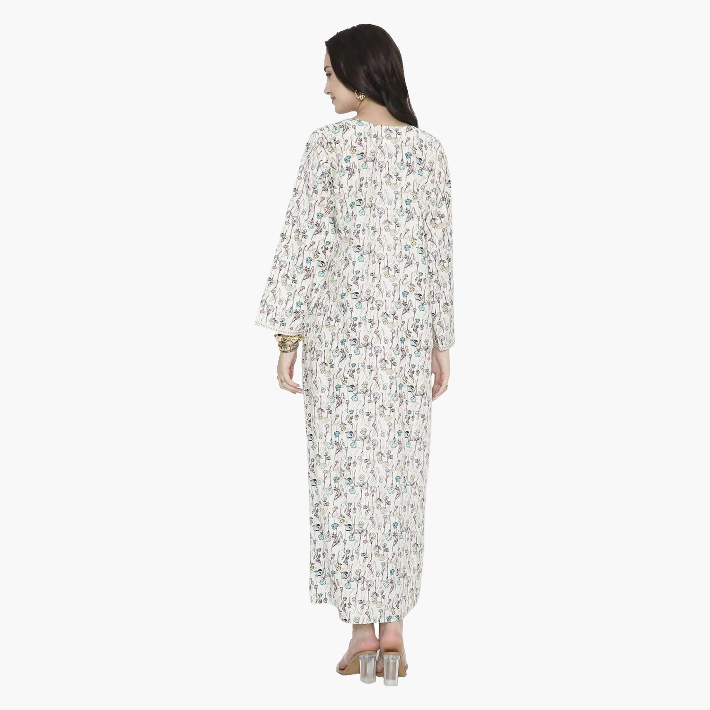 جلابية نسائية بطبعة ورود من هانا اند سارة-women-arabicclothing-jalabiyas-image-15