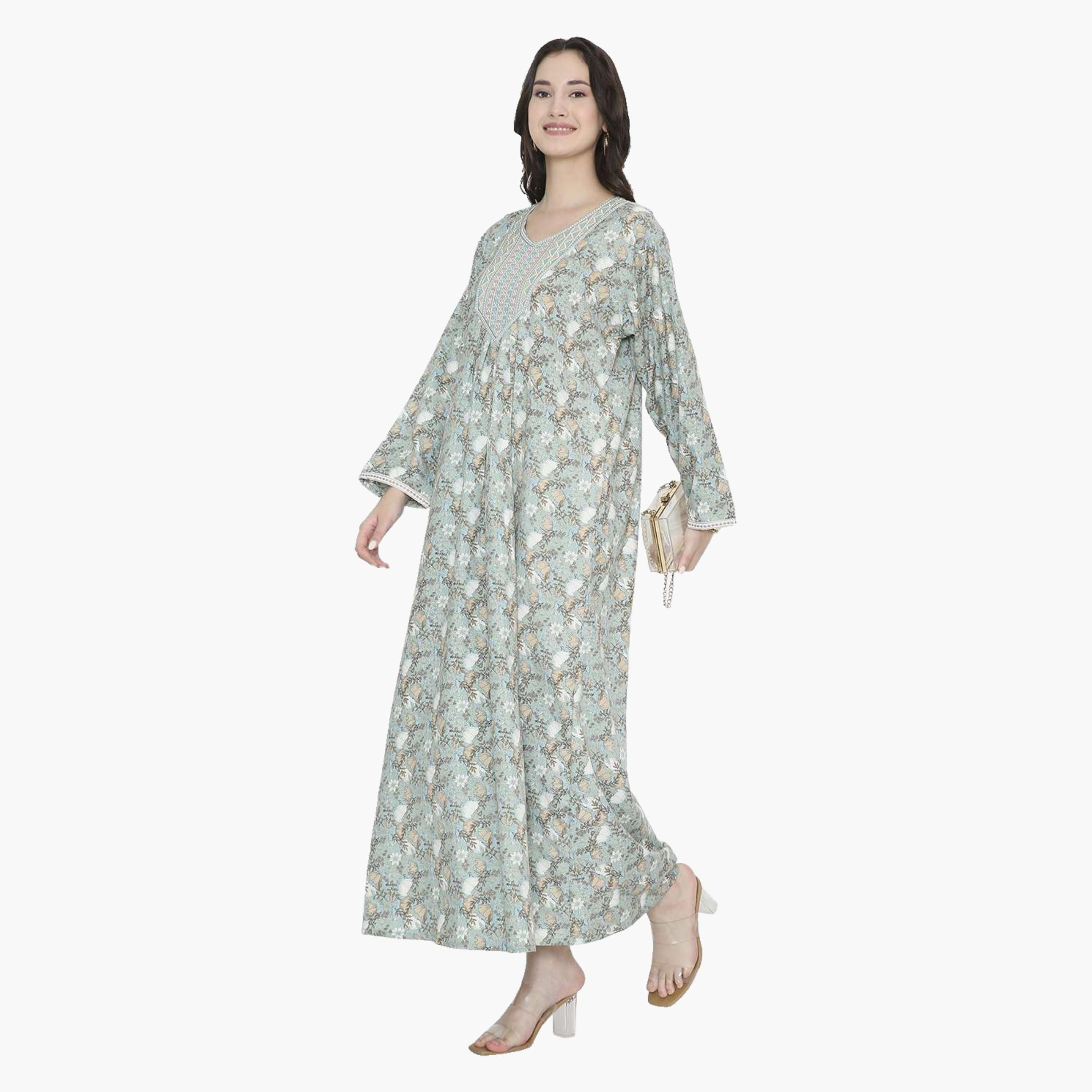 HanaandSara Floral Print Women's Jalabiya-women-arabicclothing-jalabiyas-image-4