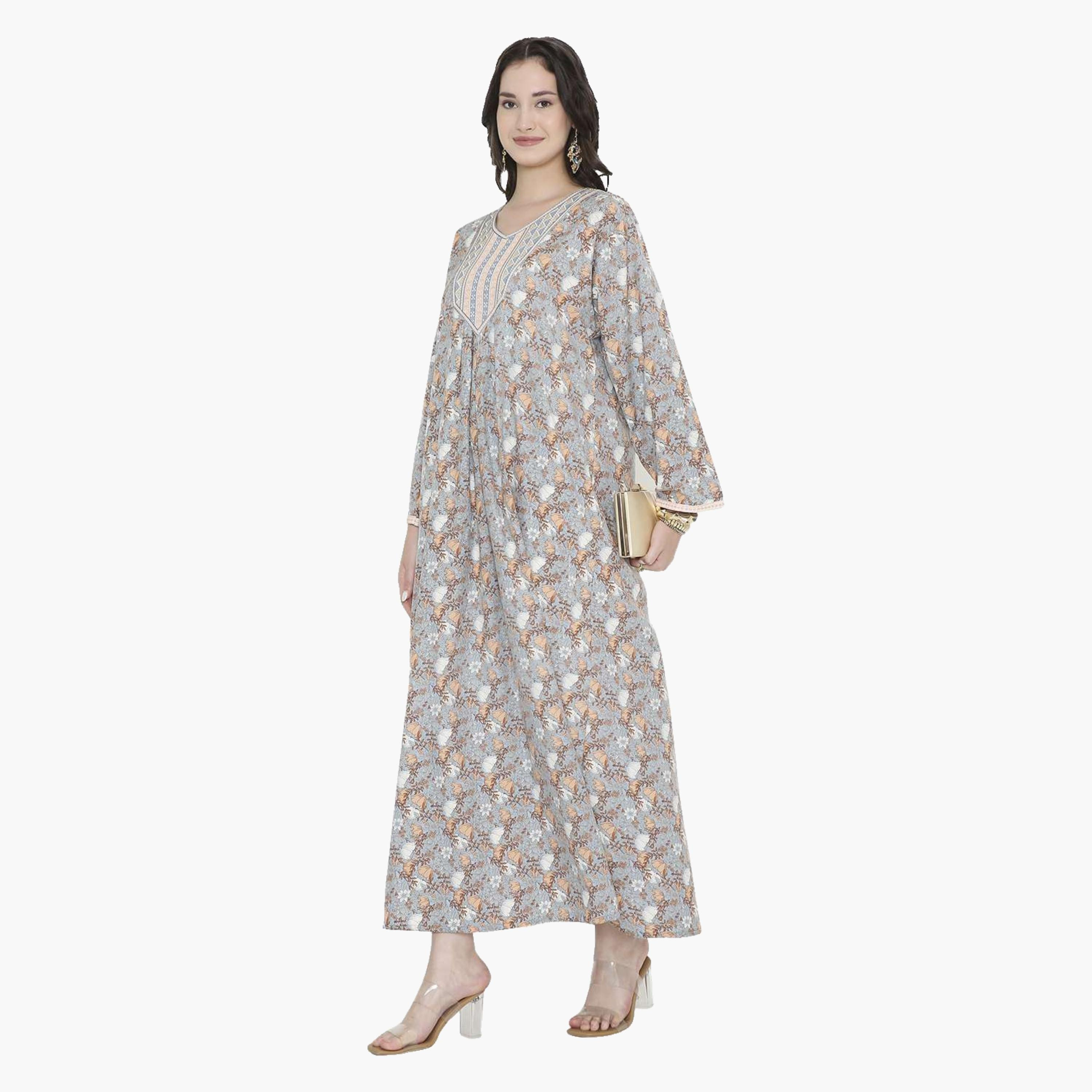 جلابية نسائية بطبعة ورود من هانا اند سارة-women-arabicclothing-jalabiyas-image-9