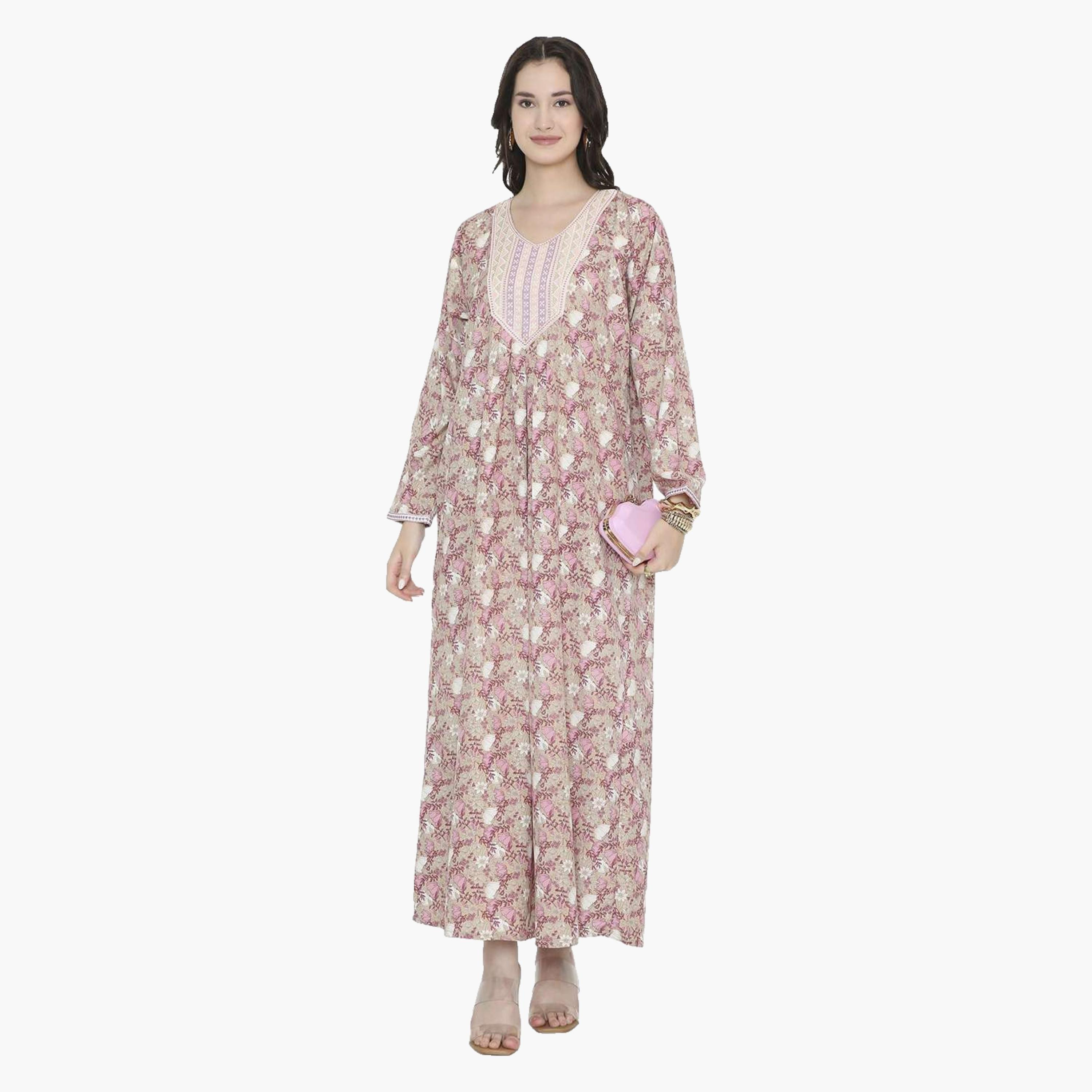 جلابية نسائية بطبعة ورود من هانا اند سارة-women-arabicclothing-jalabiyas-image-11