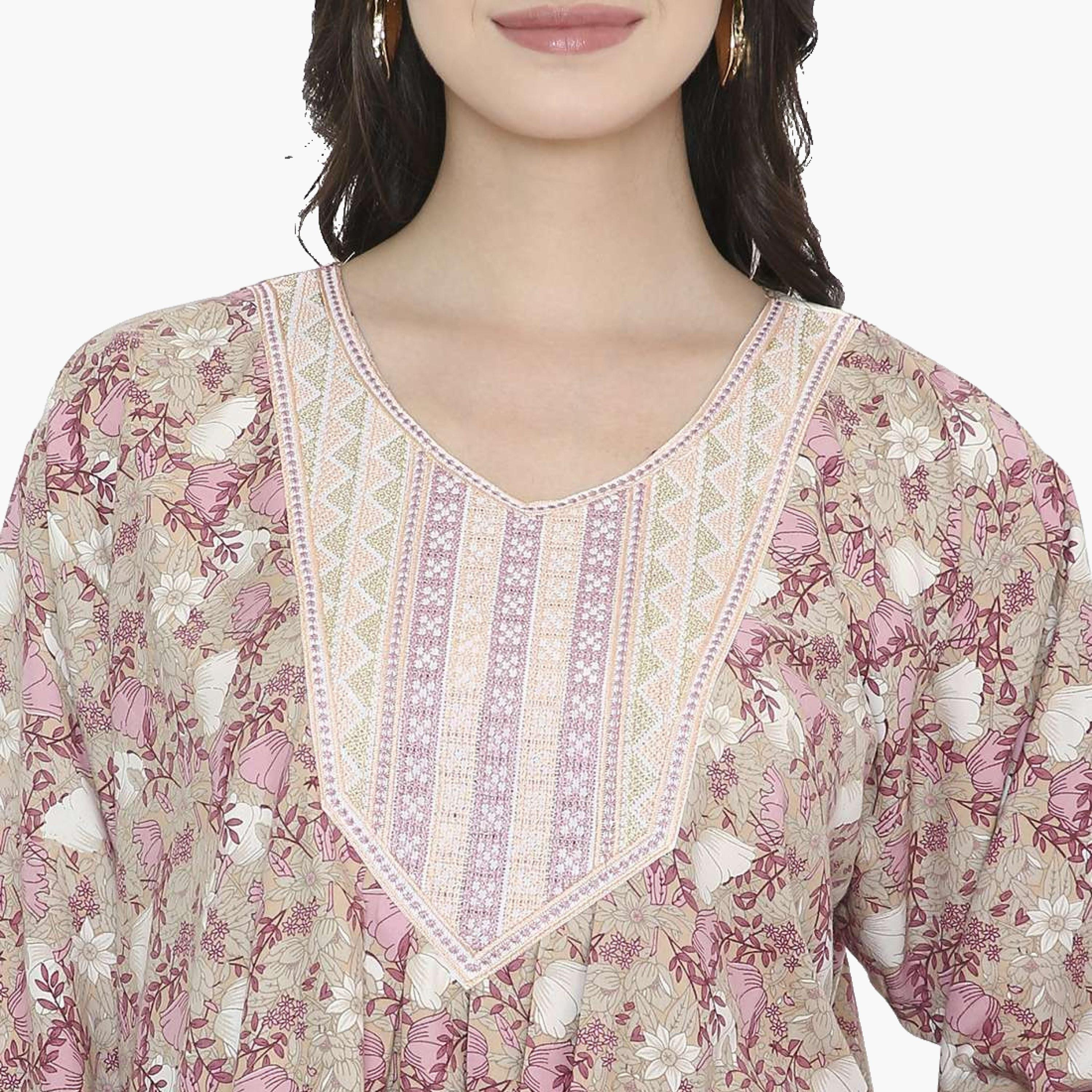 جلابية نسائية بطبعة ورود من هانا اند سارة-women-arabicclothing-jalabiyas-image-12