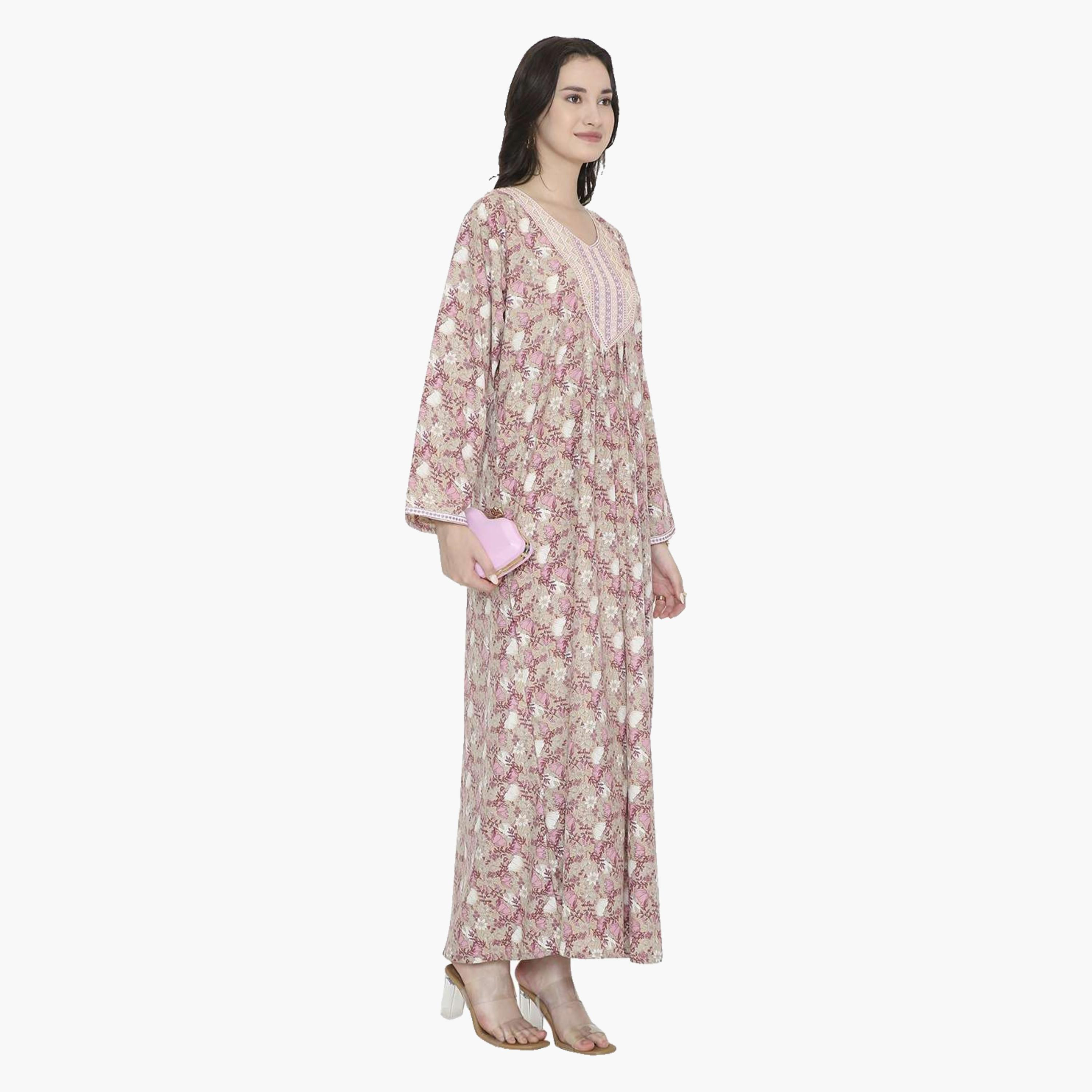 جلابية نسائية بطبعة ورود من هانا اند سارة-women-arabicclothing-jalabiyas-image-13
