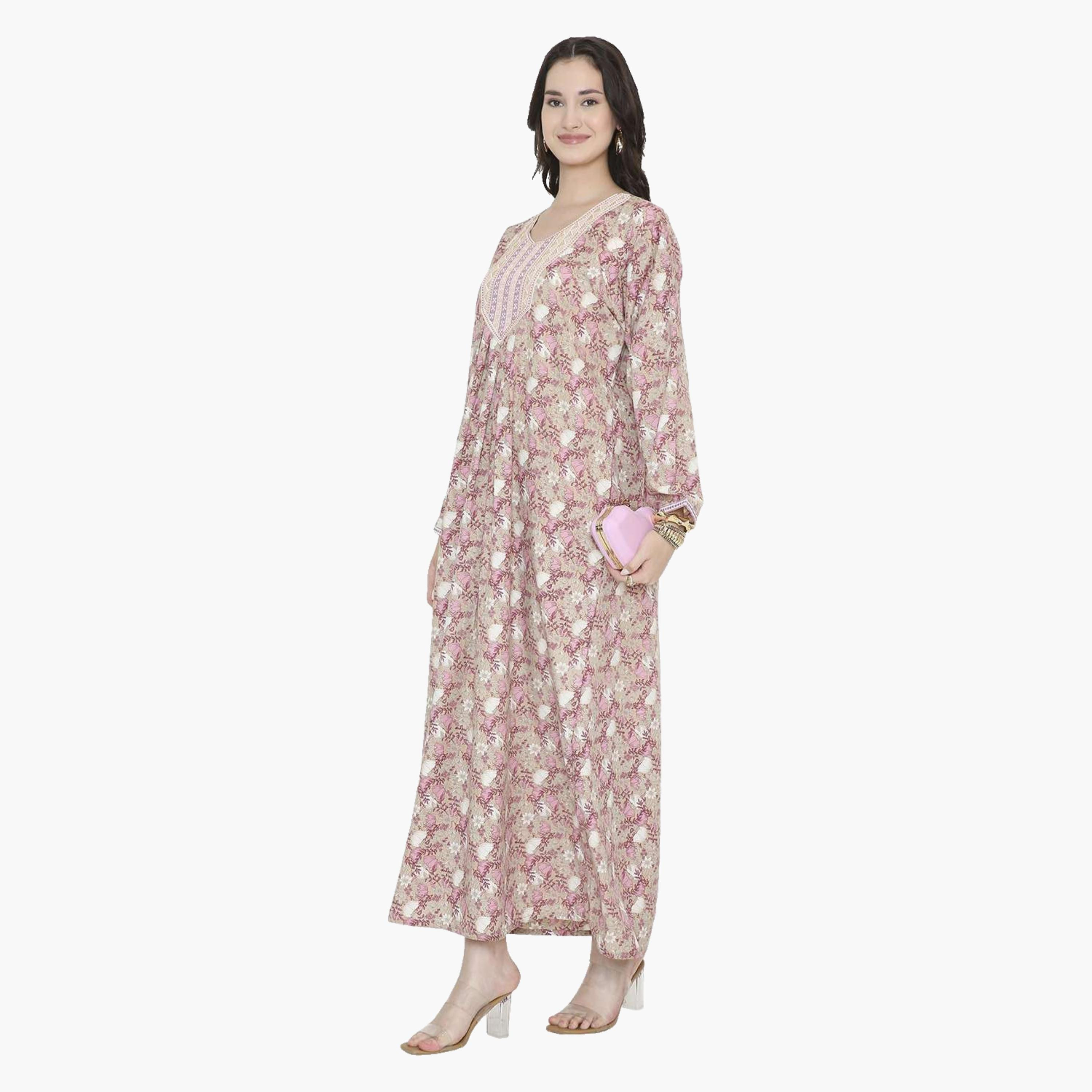 جلابية نسائية بطبعة ورود من هانا اند سارة-women-arabicclothing-jalabiyas-image-14