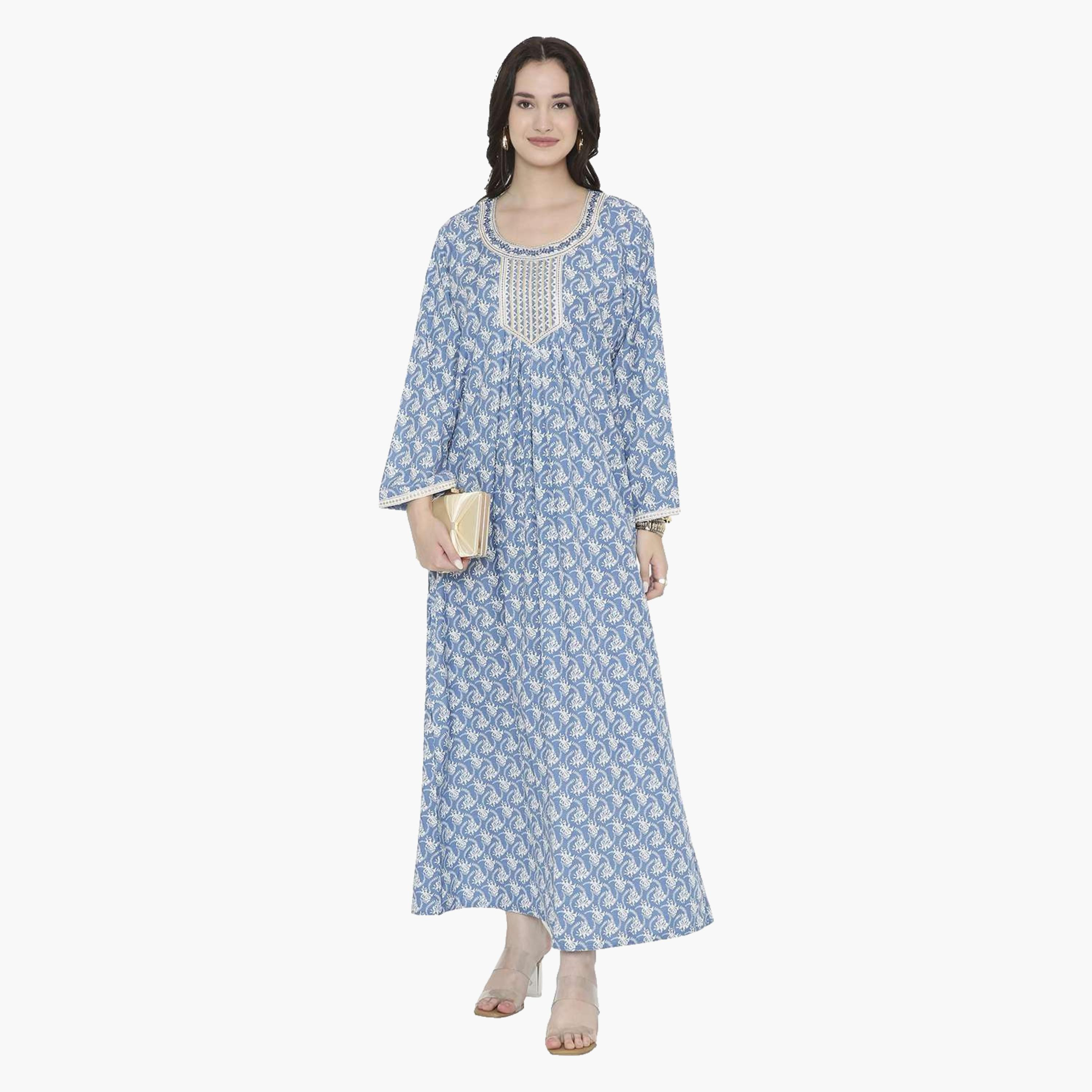 جلابية نسائية بطبعة أشكال هندسية من هانا اند سارة-women-arabicclothing-jalabiyas-image-6
