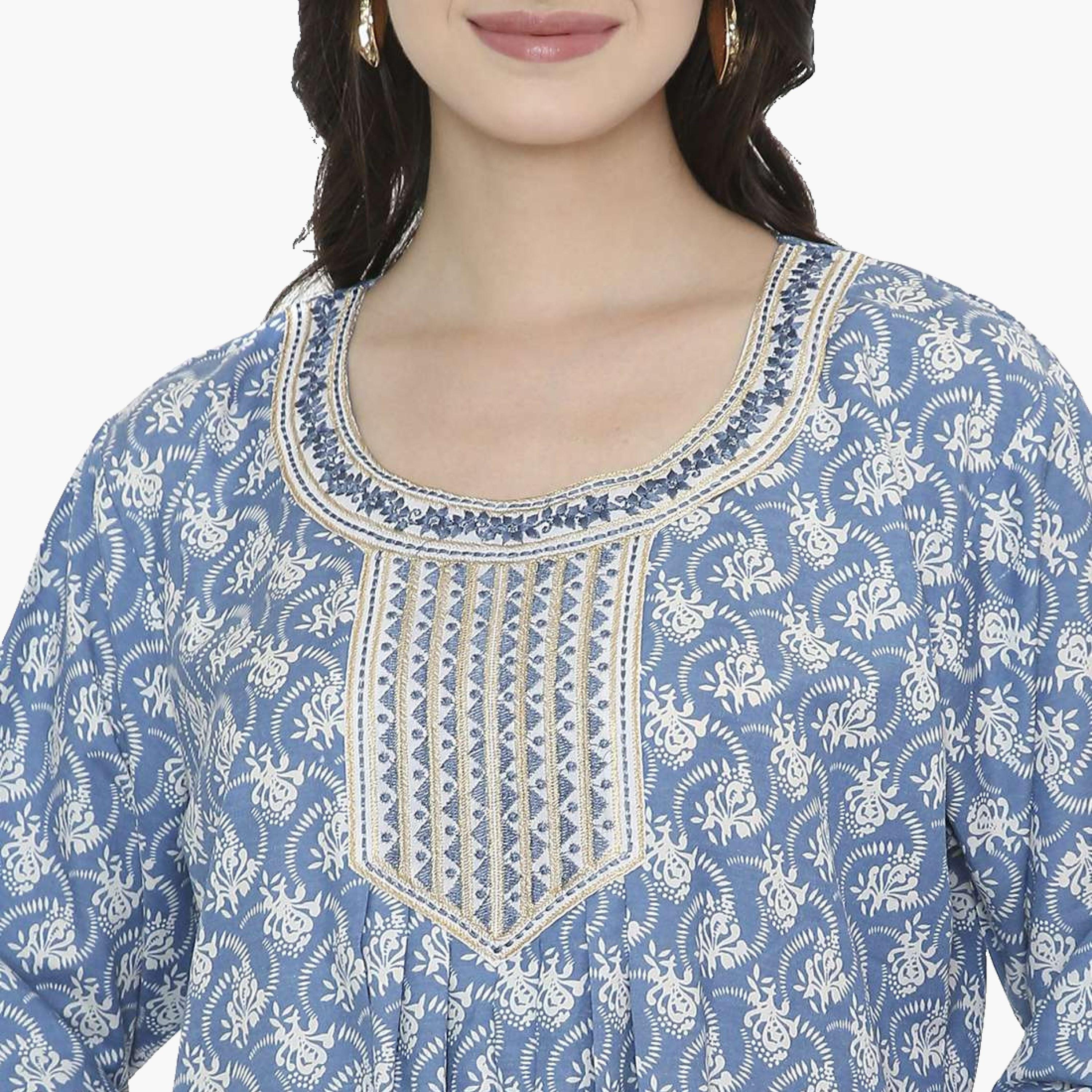 جلابية نسائية بطبعة أشكال هندسية من هانا اند سارة-women-arabicclothing-jalabiyas-image-7