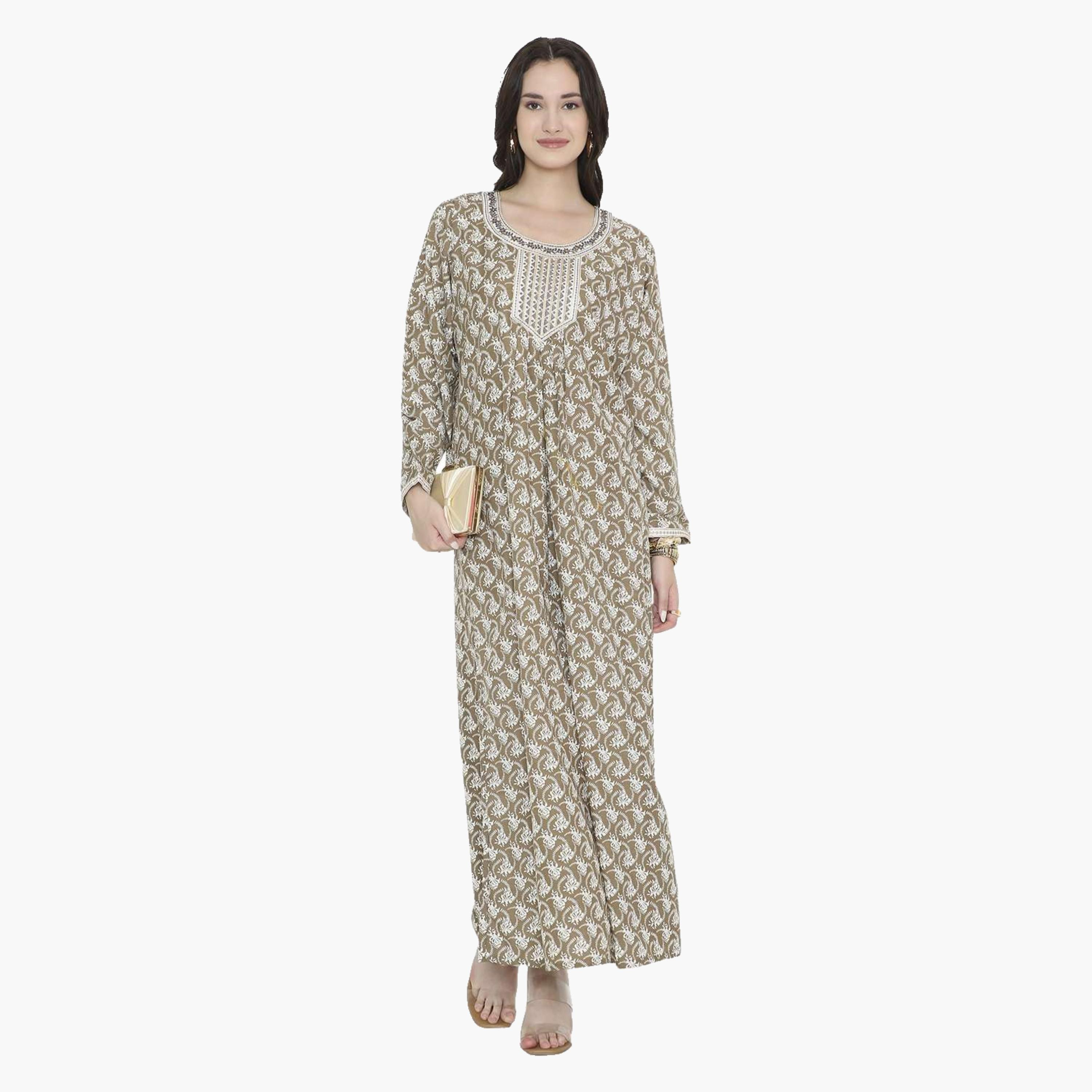 جلابية نسائية بطبعة أشكال هندسية من هانا اند سارة-women-arabicclothing-jalabiyas-image-1