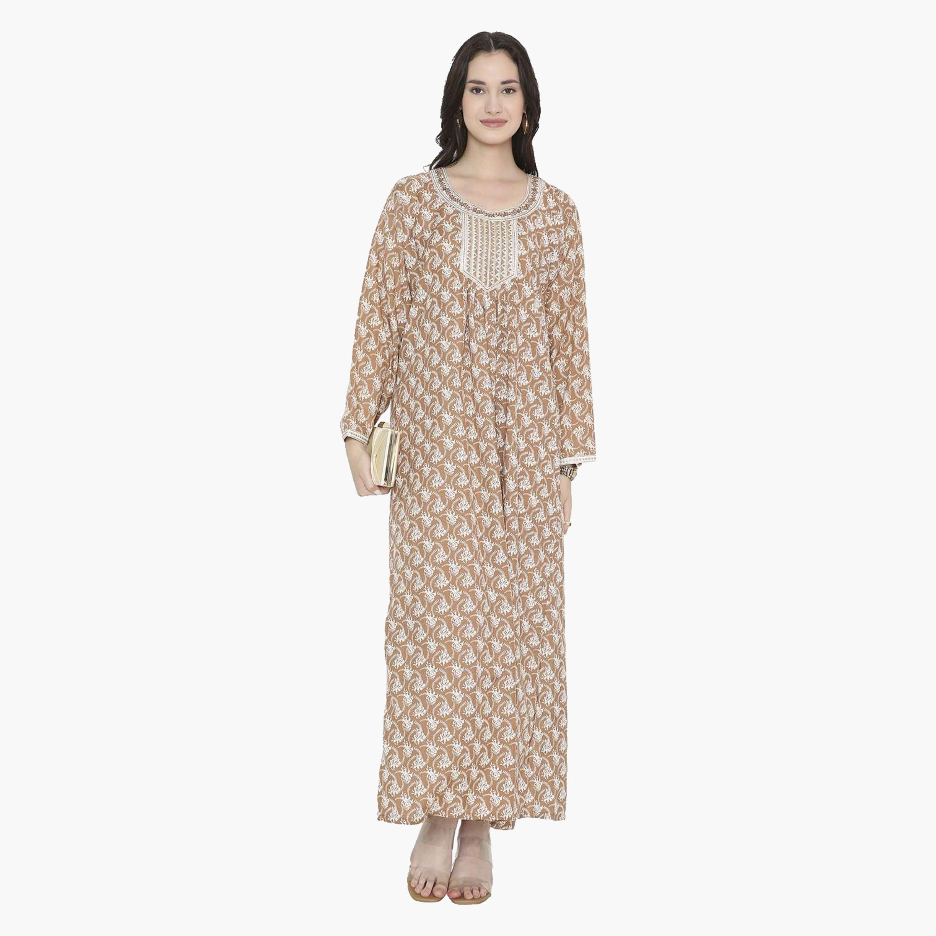 HanaandSara Geometric Print Women's Jalabiya-women-arabicclothing-jalabiyas-image-1