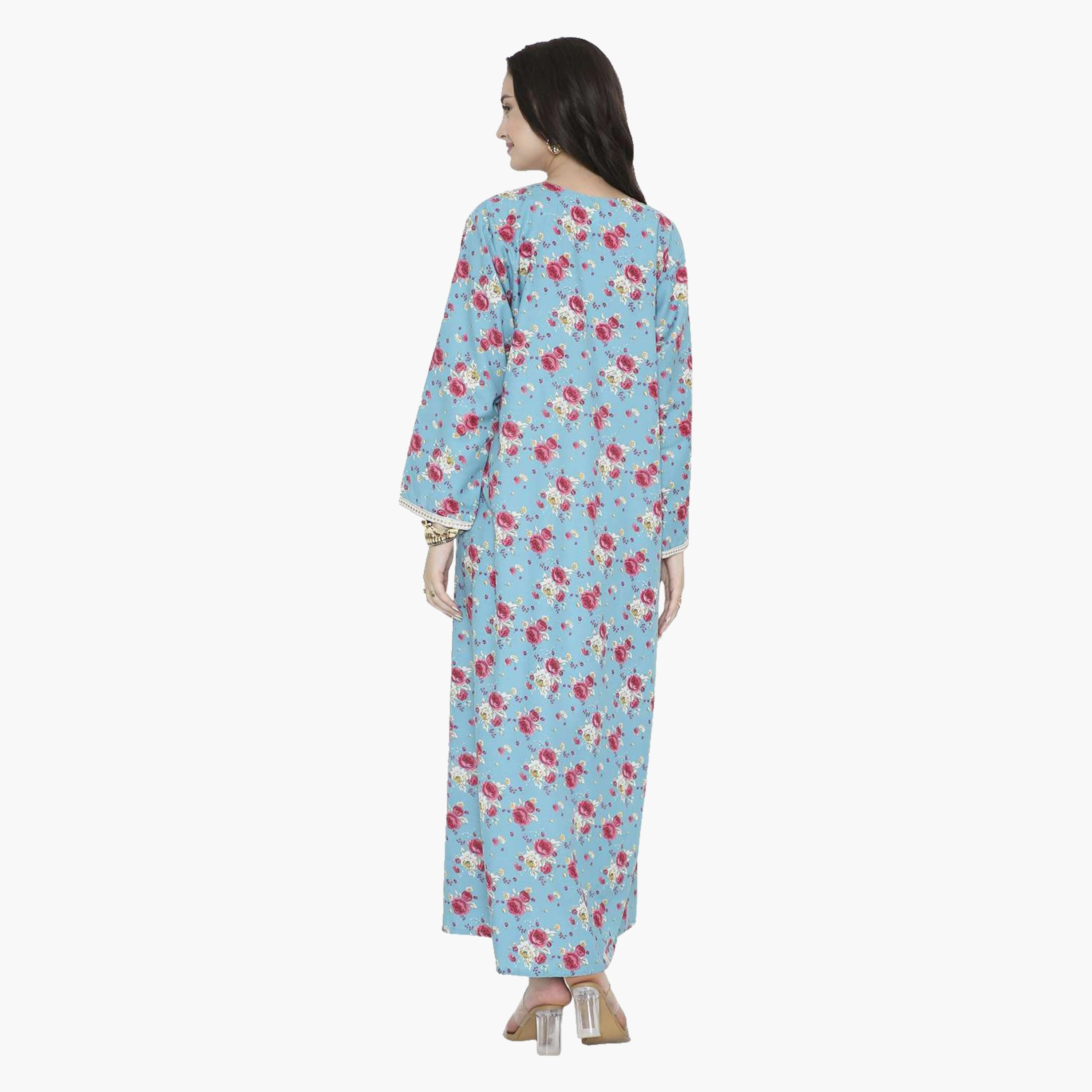 جلابية نسائية بطبعة ورود من هانا اند سارة-women-arabicclothing-jalabiyas-image-5