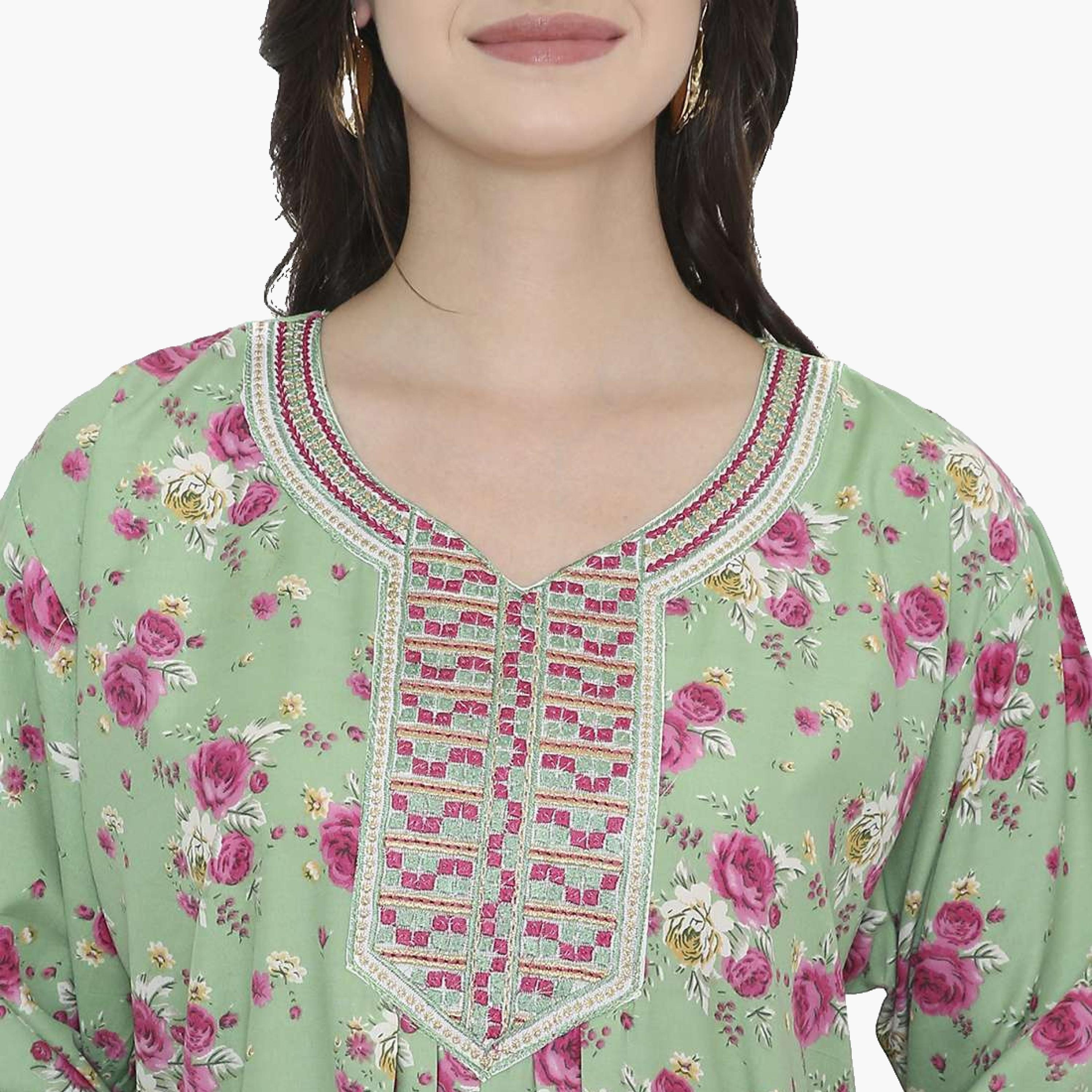 جلابية نسائية بطبعة ورود من هانا اند سارة-women-arabicclothing-jalabiyas-image-7