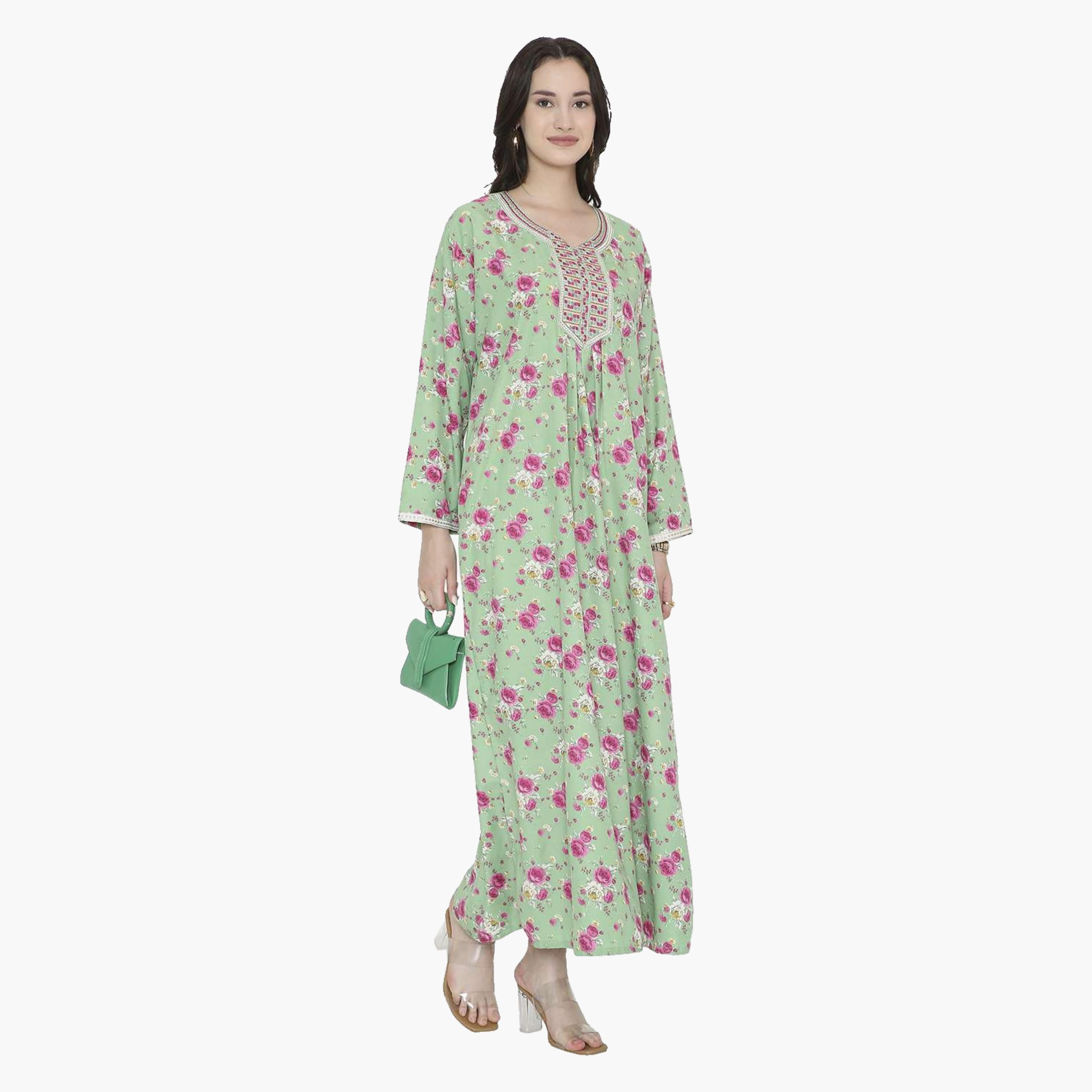 جلابية نسائية بطبعة ورود من هانا اند سارة-women-arabicclothing-jalabiyas-image-8