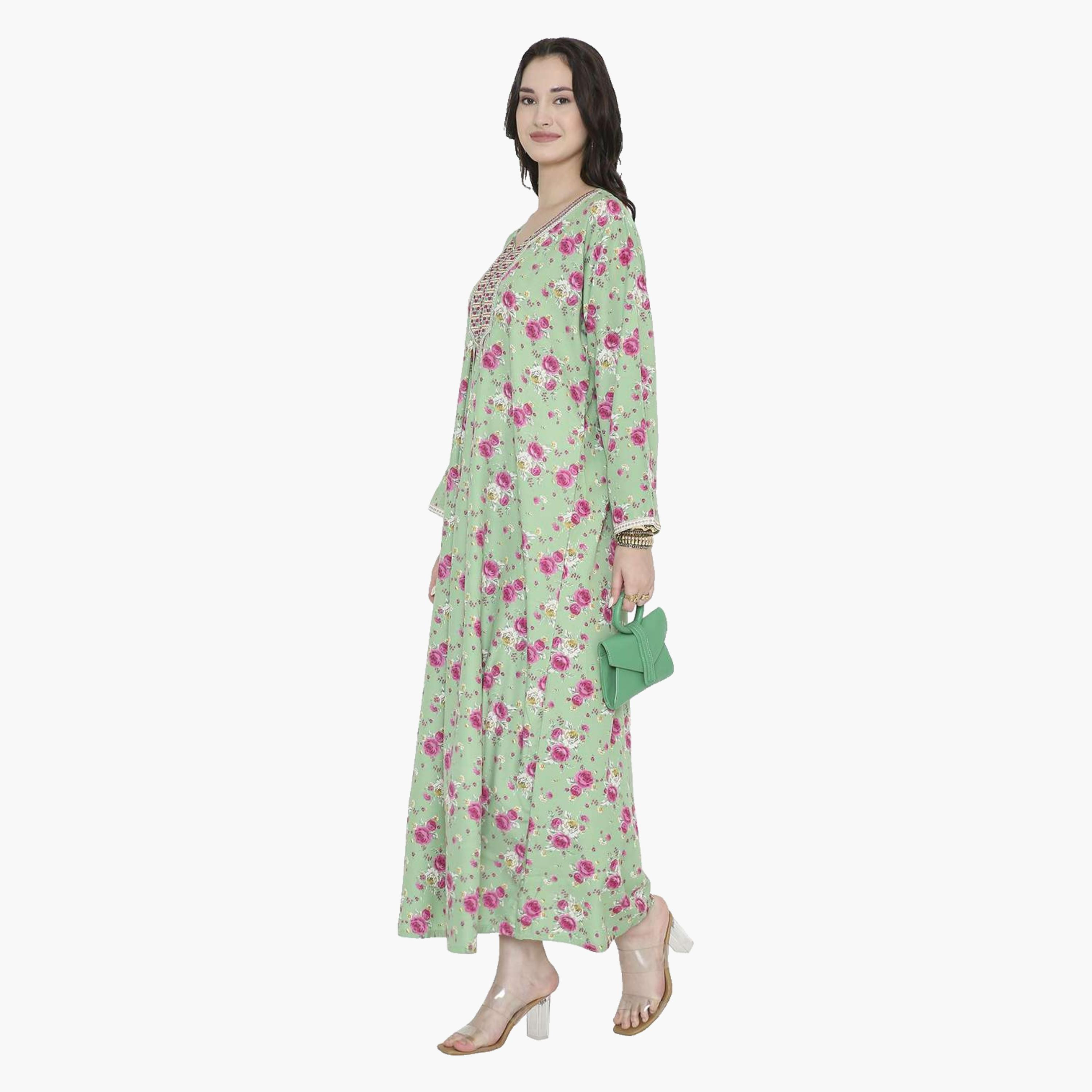 جلابية نسائية بطبعة ورود من هانا اند سارة-women-arabicclothing-jalabiyas-image-9