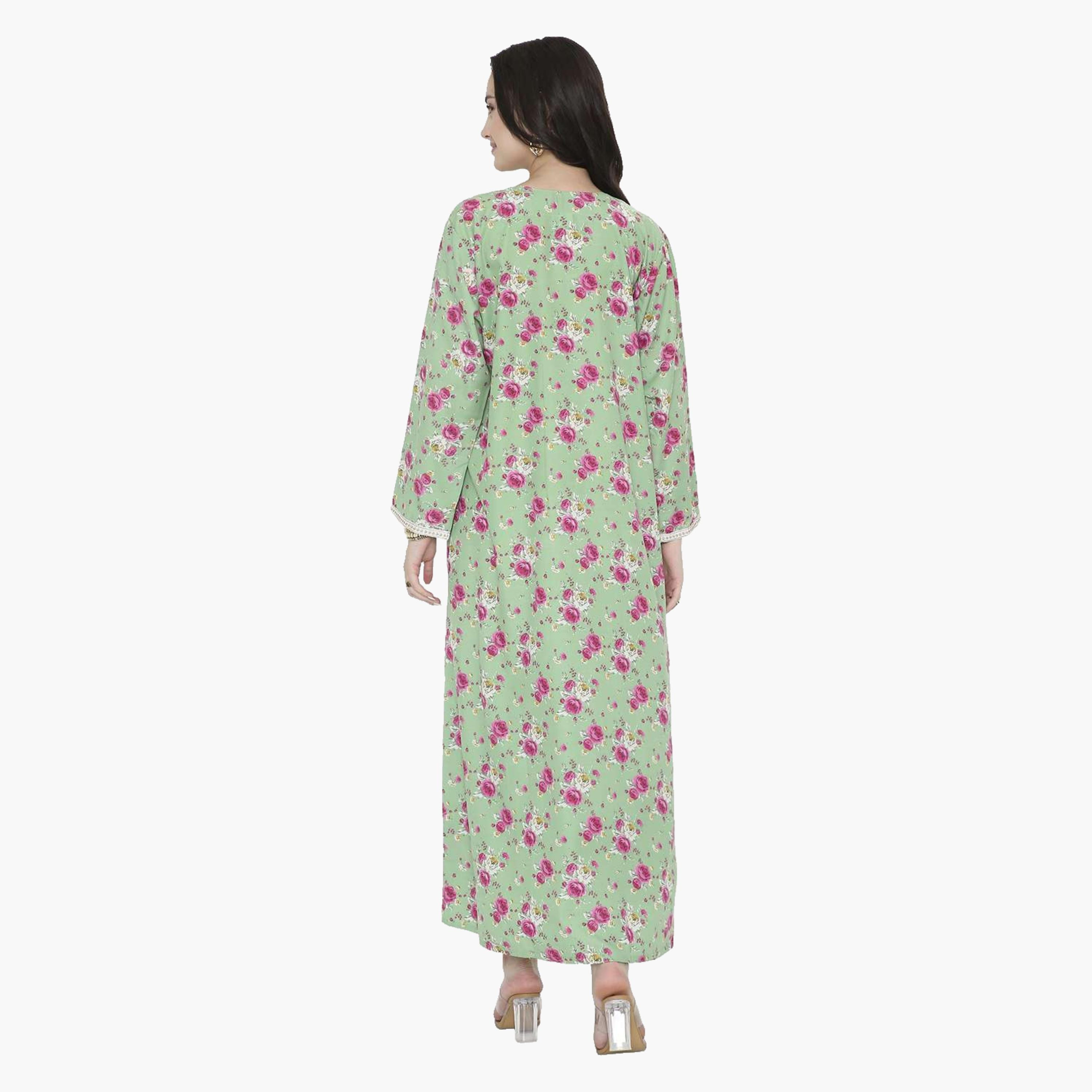 جلابية نسائية بطبعة ورود من هانا اند سارة-women-arabicclothing-jalabiyas-image-10