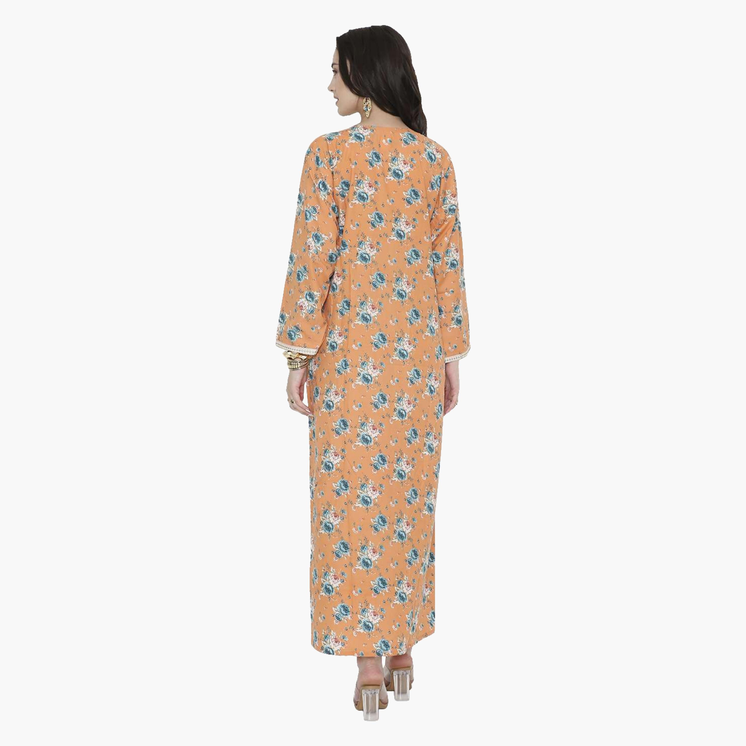 HanaandSara Floral Print Women's Jalabiya-women-arabicclothing-jalabiyas-image-5