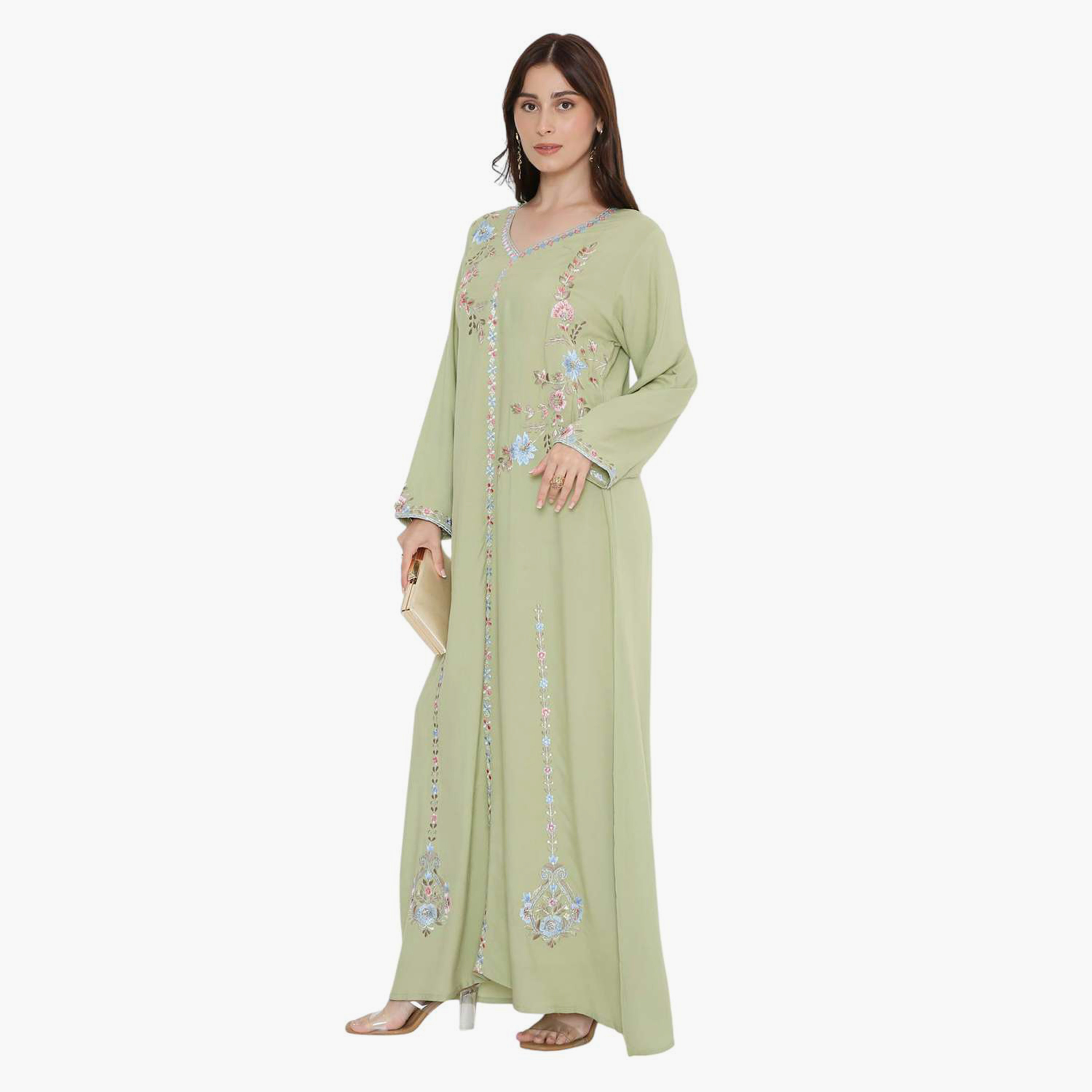 جلابية نسائية مطرزة بالزهور من هانا اند سارة-women-arabicclothing-jalabiyas-image-4