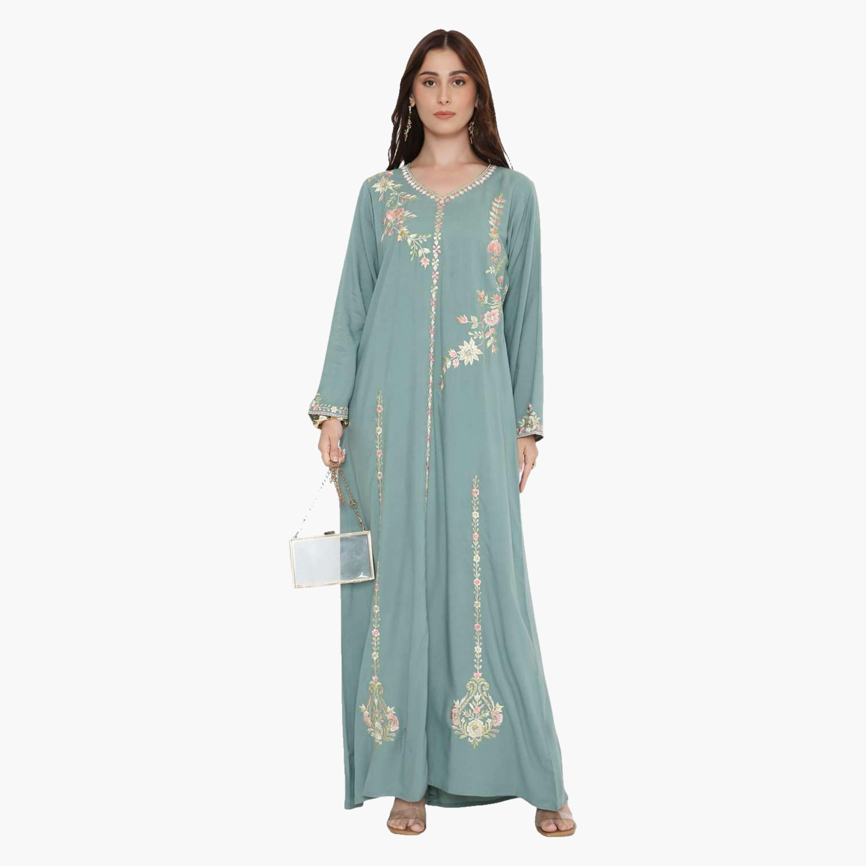 HanaandSara Floral Embroidered Women's Jalabiya-women-arabicclothing-jalabiyas-image-11