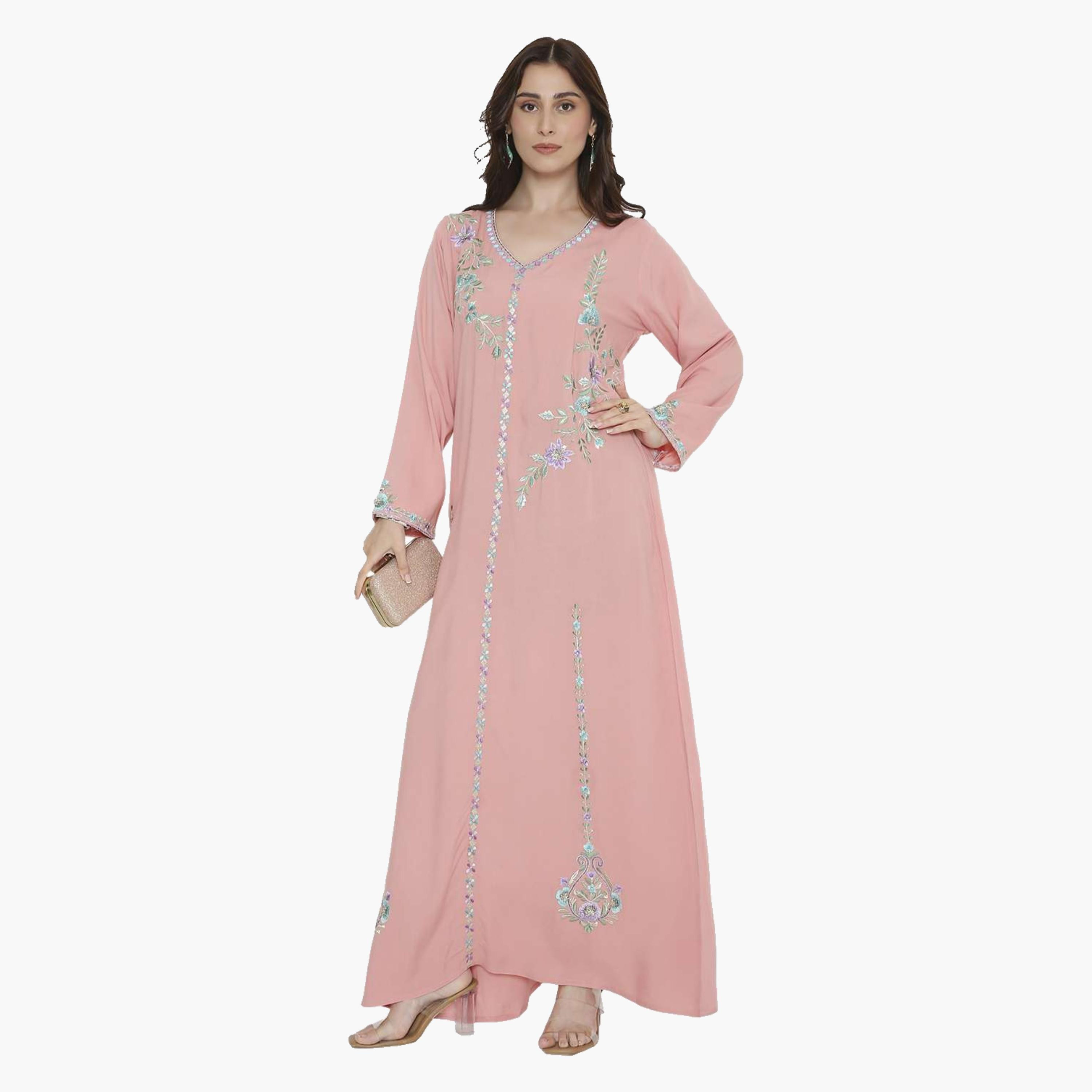 HanaandSara Floral Embroidered Women's Jalabiya-women-arabicclothing-jalabiyas-image-6
