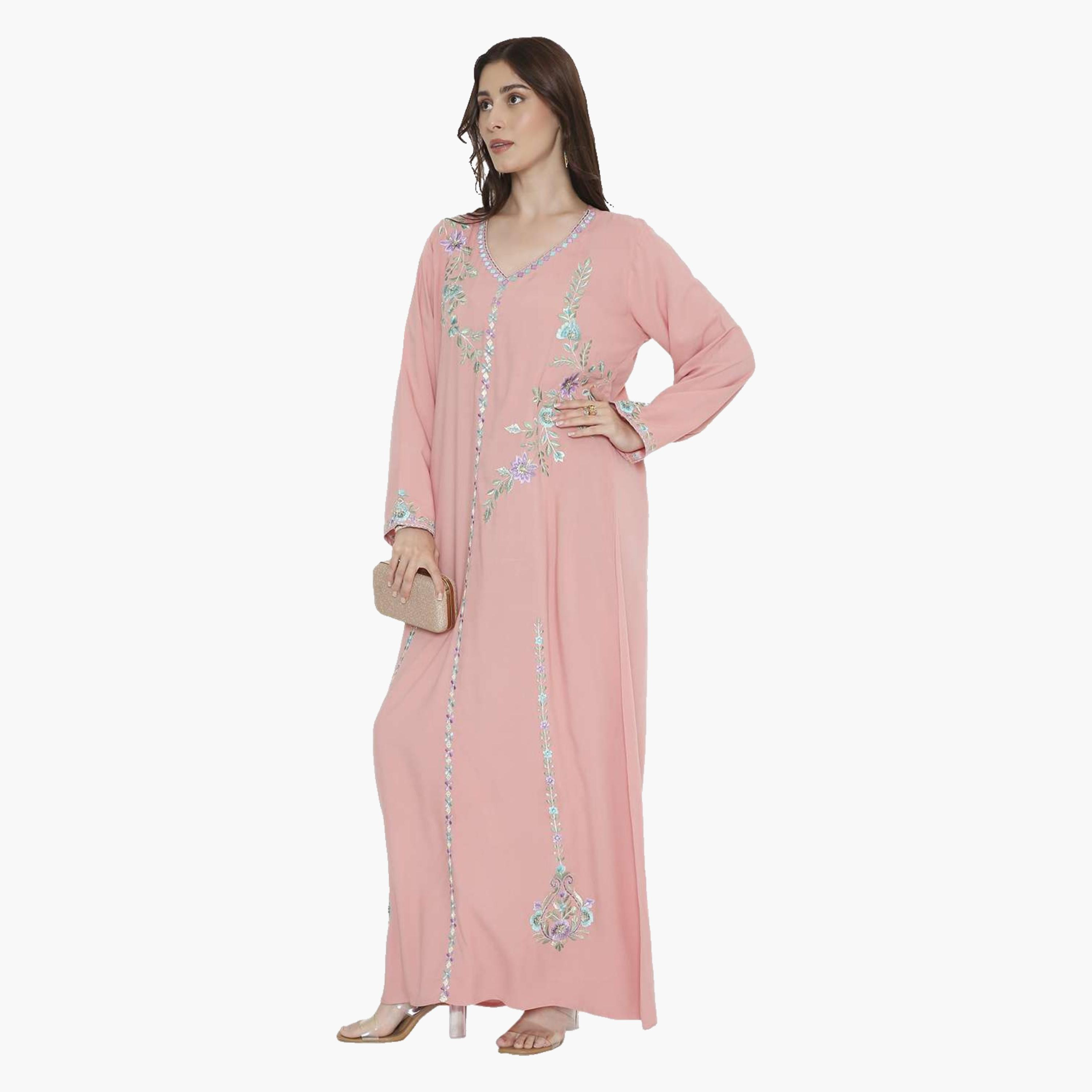 HanaandSara Floral Embroidered Women's Jalabiya-women-arabicclothing-jalabiyas-image-9