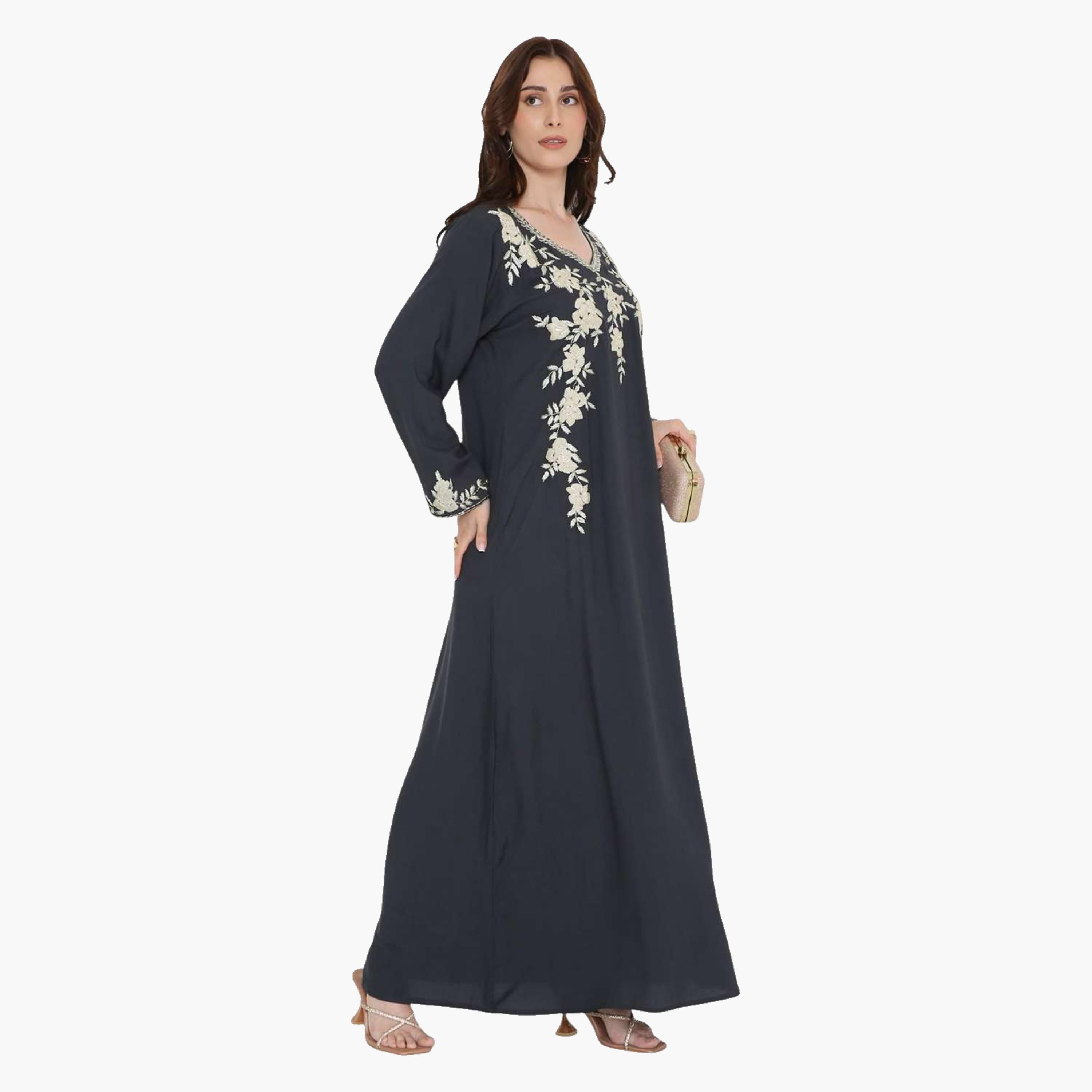 جلابية سهرة نسائية مطرزة بالورود من هانا اند سارة-women-arabicclothing-jalabiyas-image-8