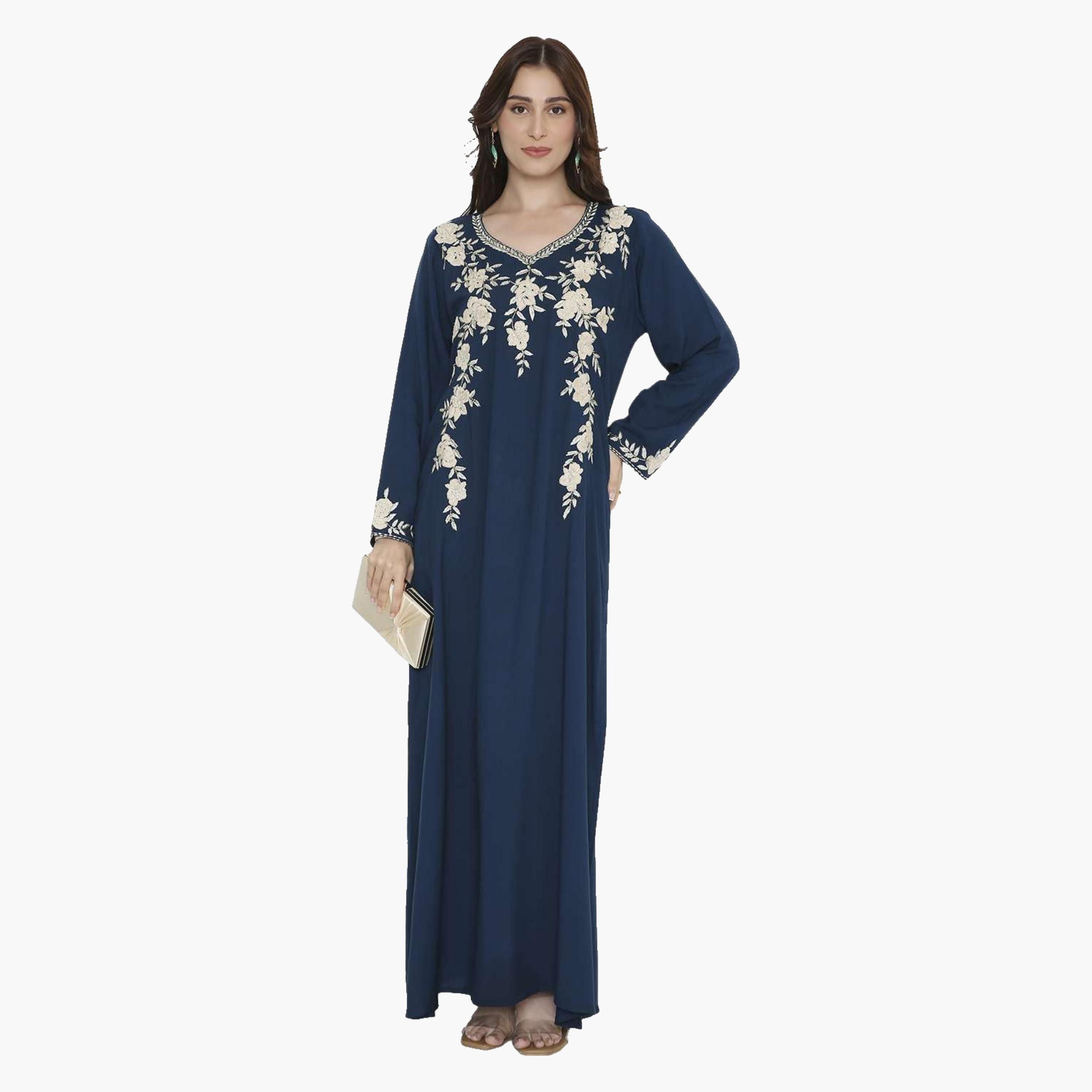 جلابية سهرة نسائية مطرزة بالورود من هانا اند سارة-women-arabicclothing-jalabiyas-image-11