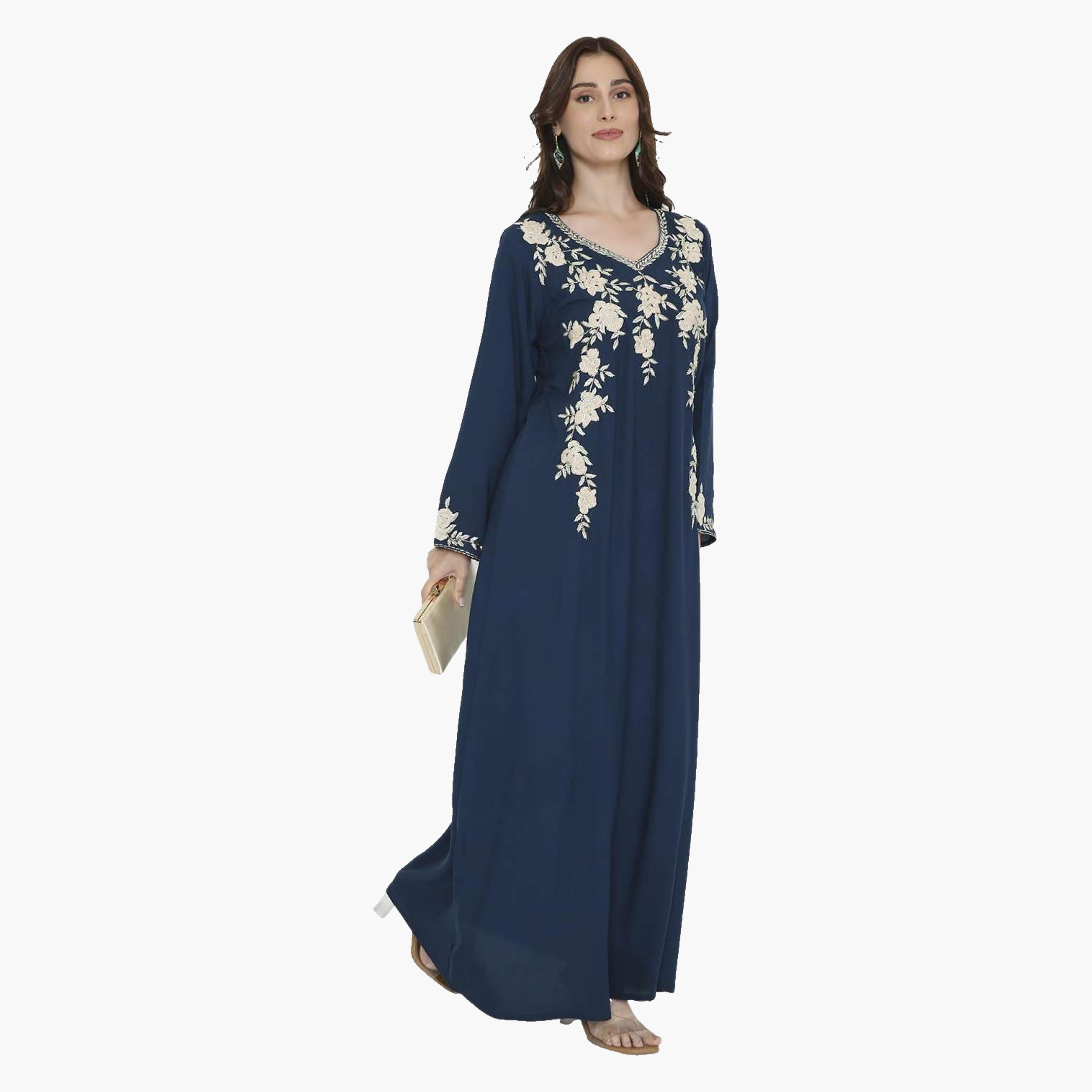 جلابية سهرة نسائية مطرزة بالورود من هانا اند سارة-women-arabicclothing-jalabiyas-image-13