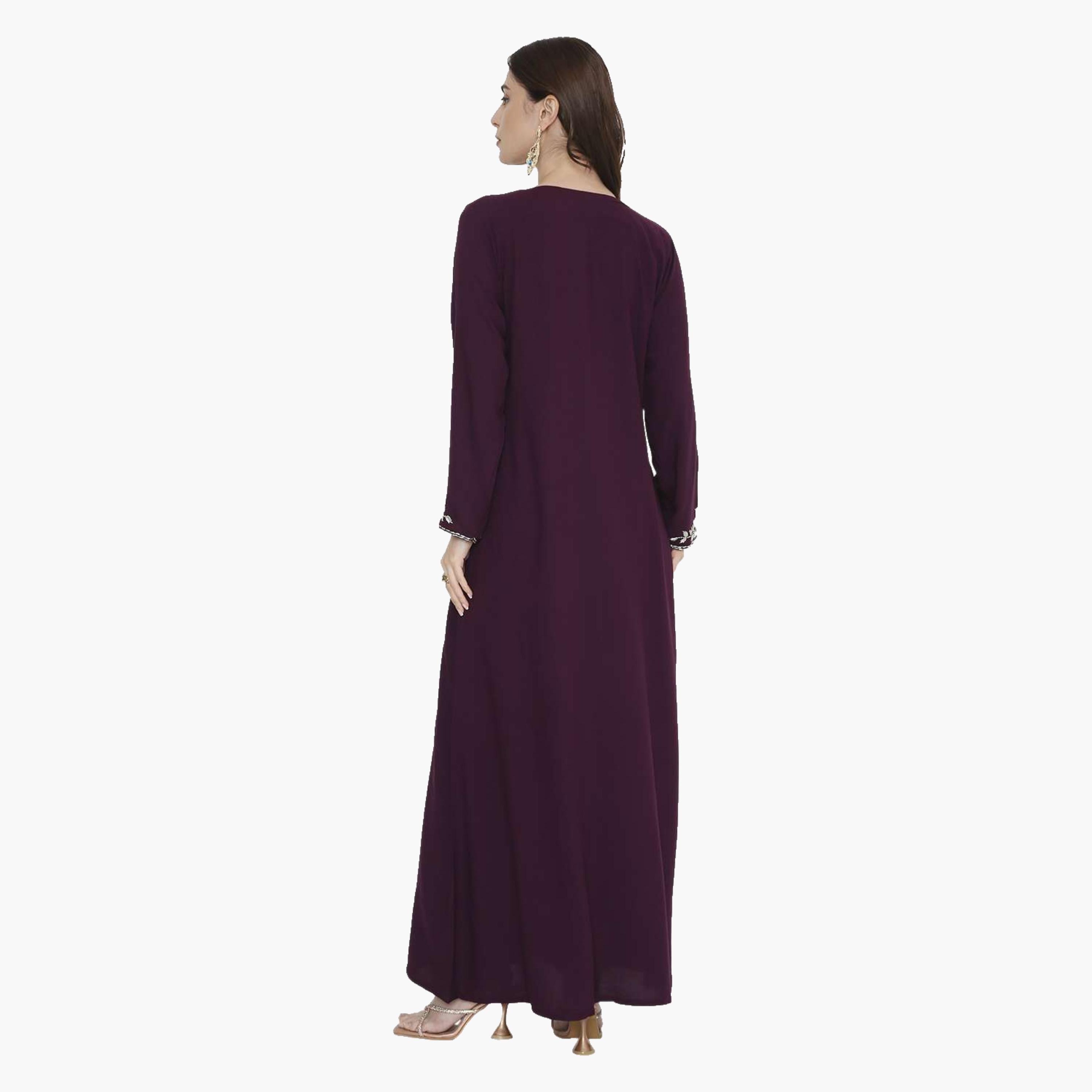 HanaandSara Floral Embroidered Women's Evening Jalabiya-women-arabicclothing-jalabiyas-image-5