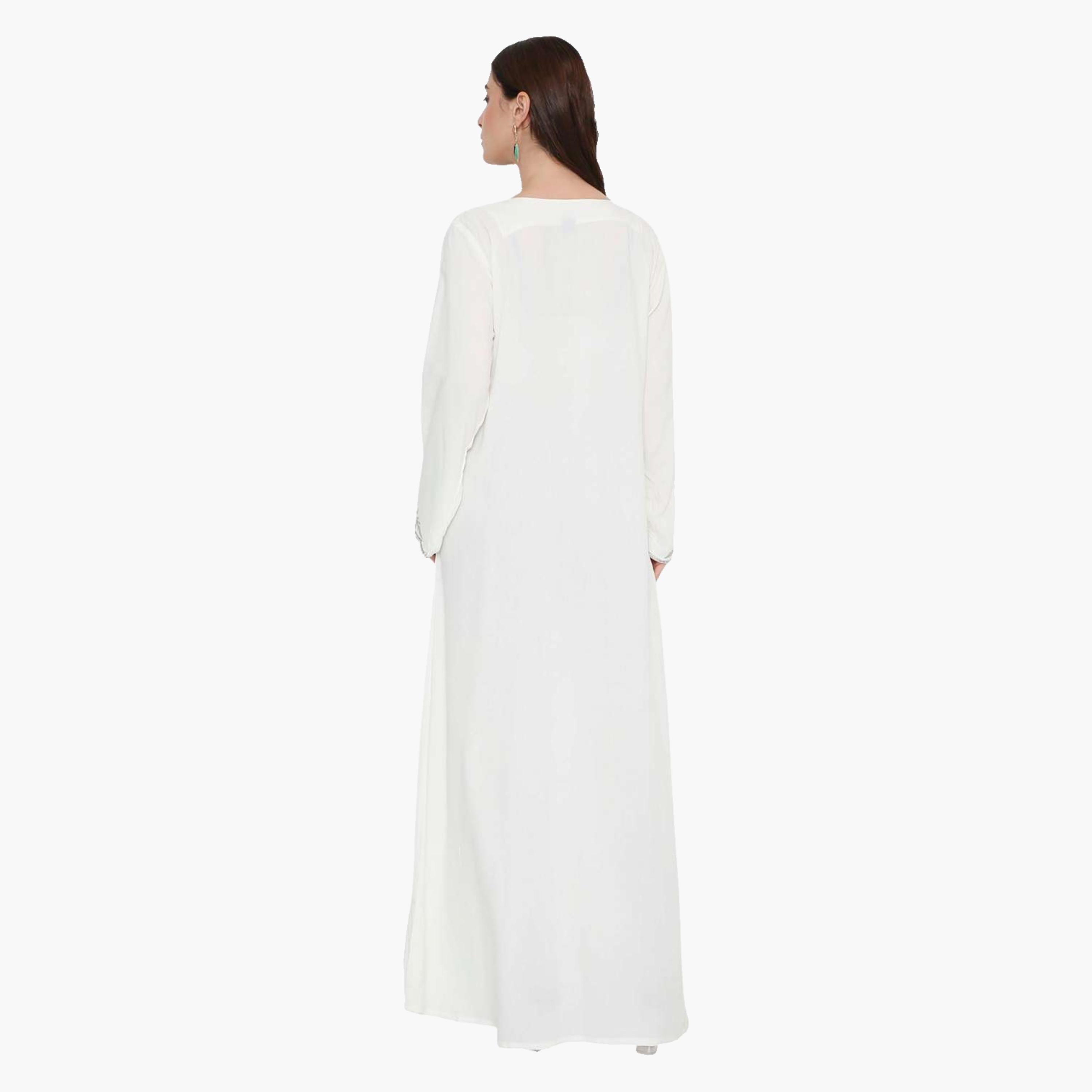 HanaandSara Floral Embroidered Women's Evening Tiered Jalabiya-women-arabicclothing-jalabiyas-image-15