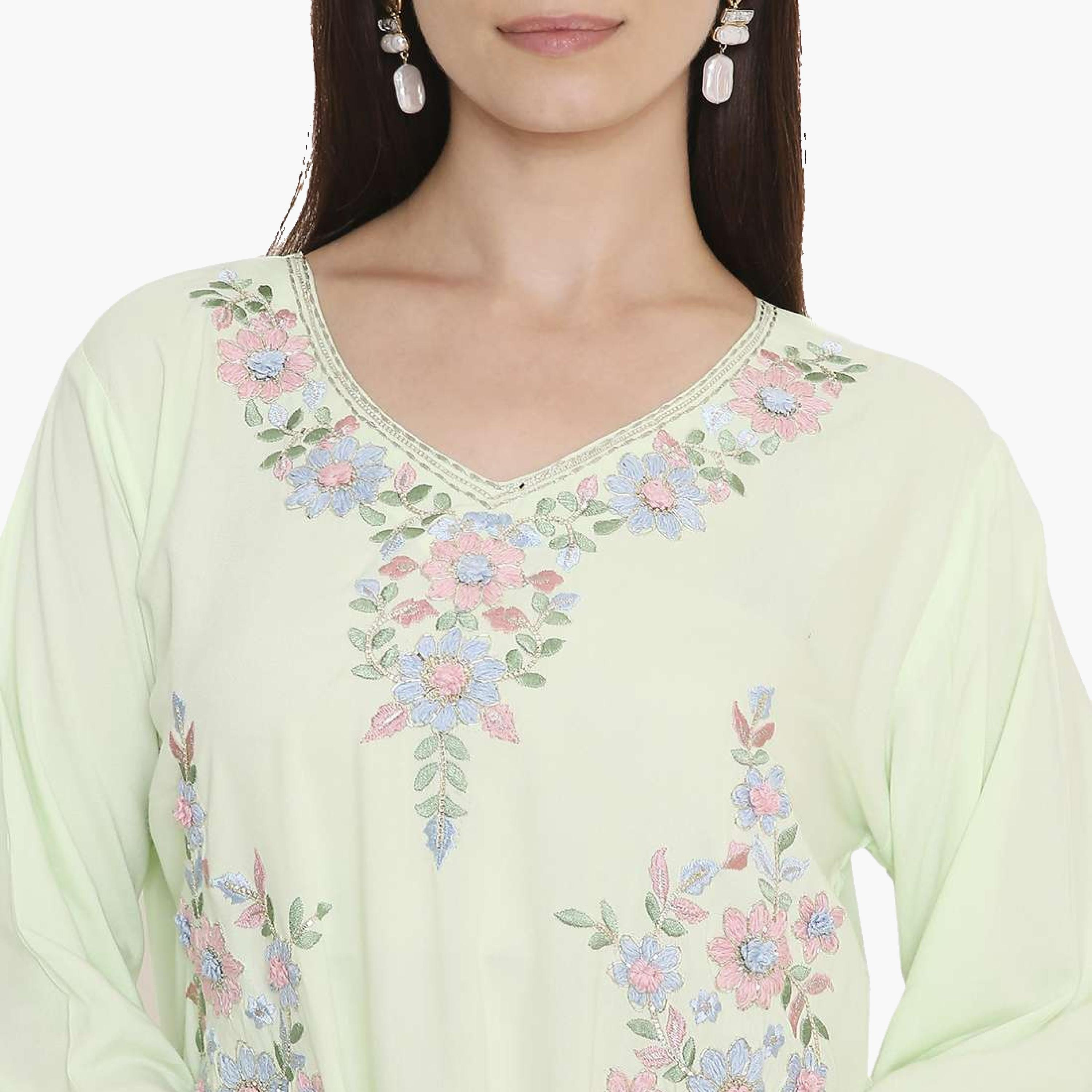 HanaandSara Floral Embroidered Women's Evening Jalabiya-women-arabicclothing-jalabiyas-image-12