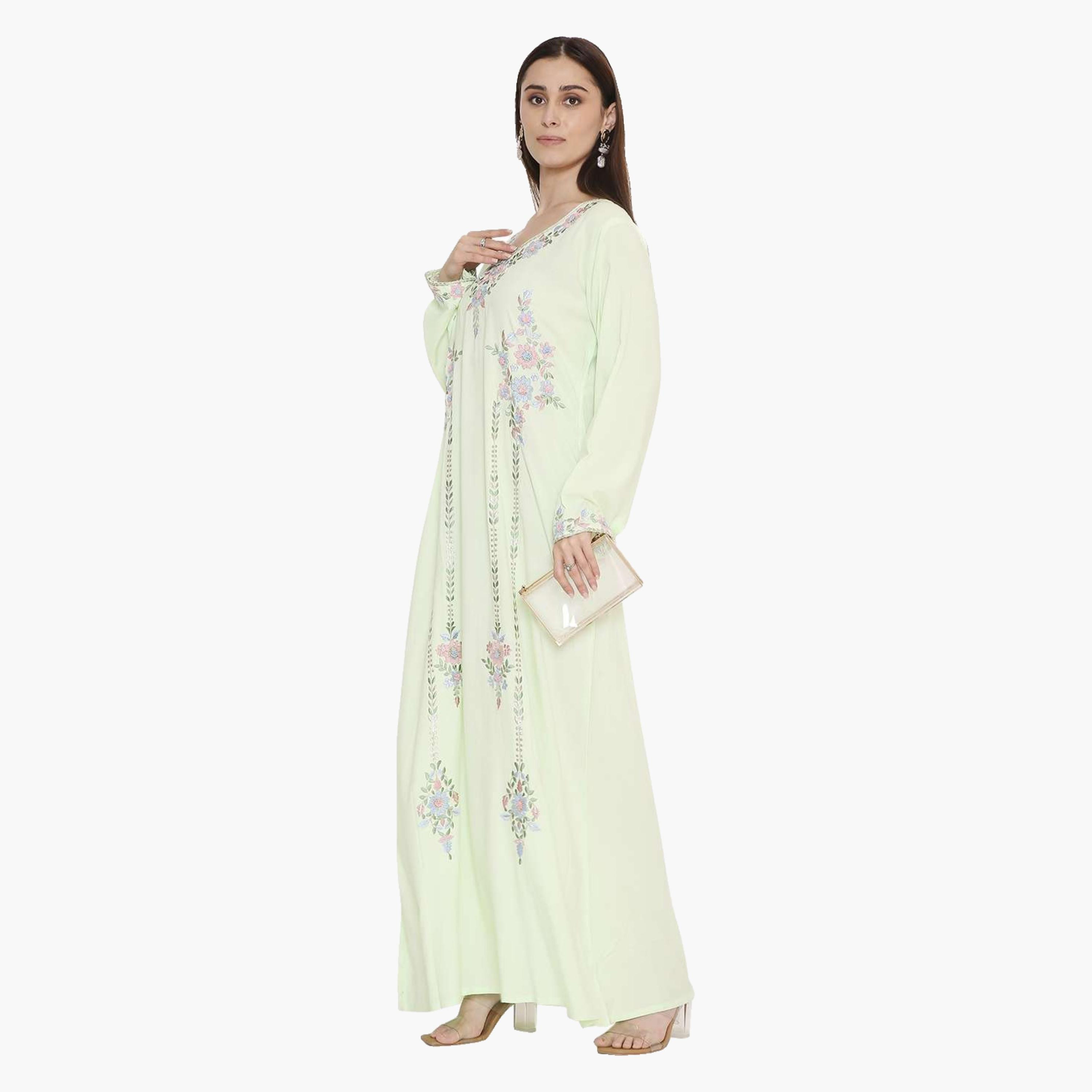 HanaandSara Floral Embroidered Women's Evening Jalabiya-women-arabicclothing-jalabiyas-image-14