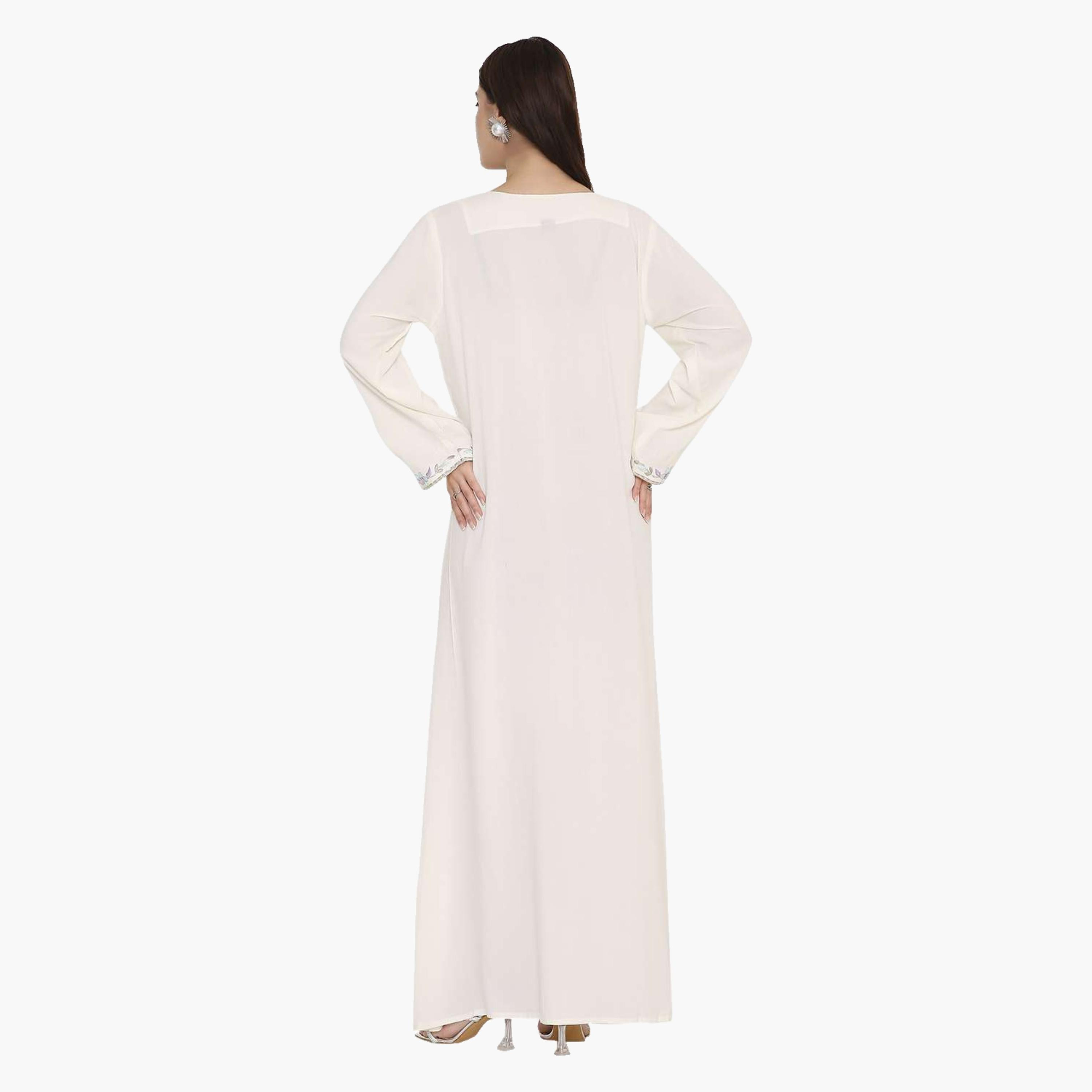 HanaandSara Floral Embroidered Women's Evening Jalabiya-women-arabicclothing-jalabiyas-image-5