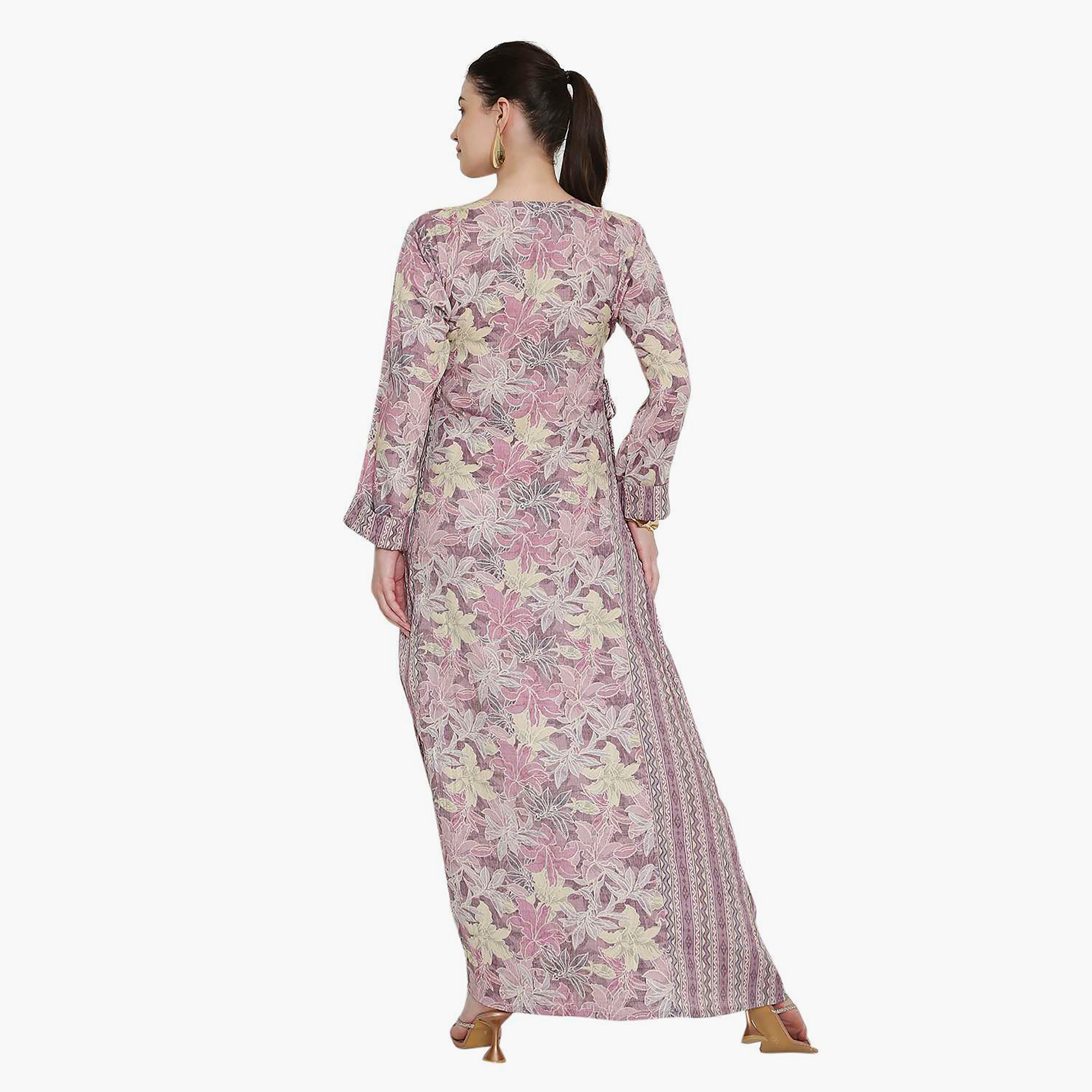 Hana & Sara All Over Floral Printed and Embroidered Women's Jalabiya-women-arabicclothing-jalabiyas-image-5
