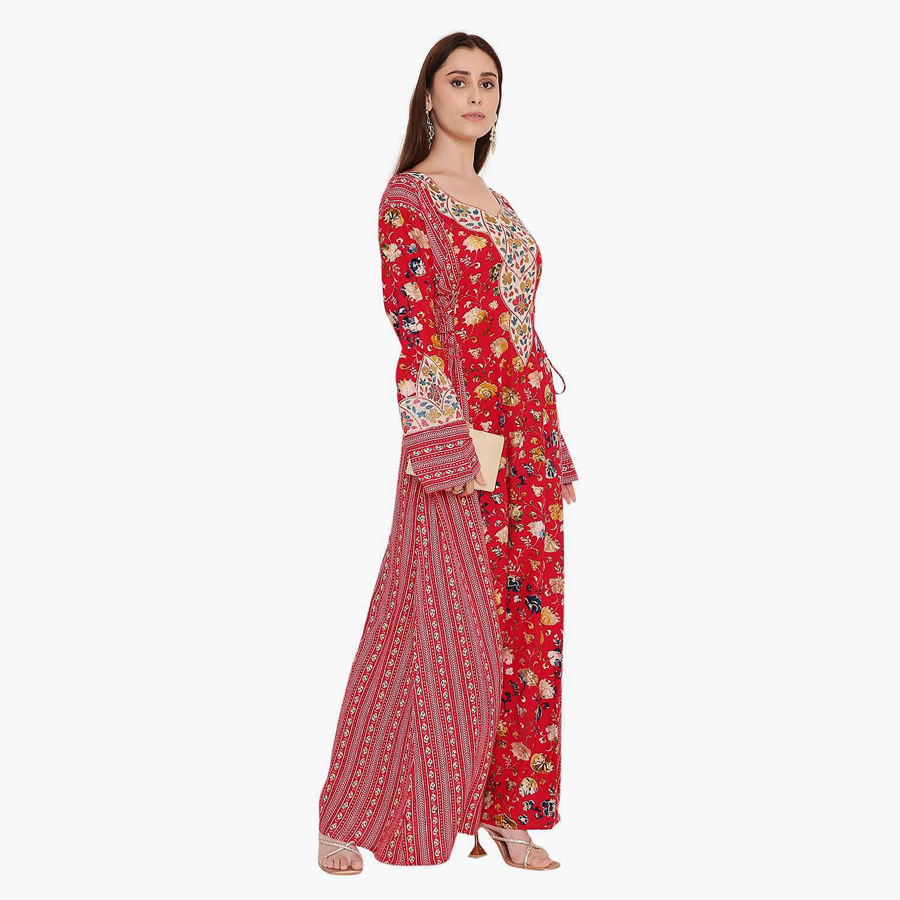 جلابية نسائية بطبعة زهور وتطريز من هانا اند سارة.-women-arabicclothing-jalabiyas-image-3