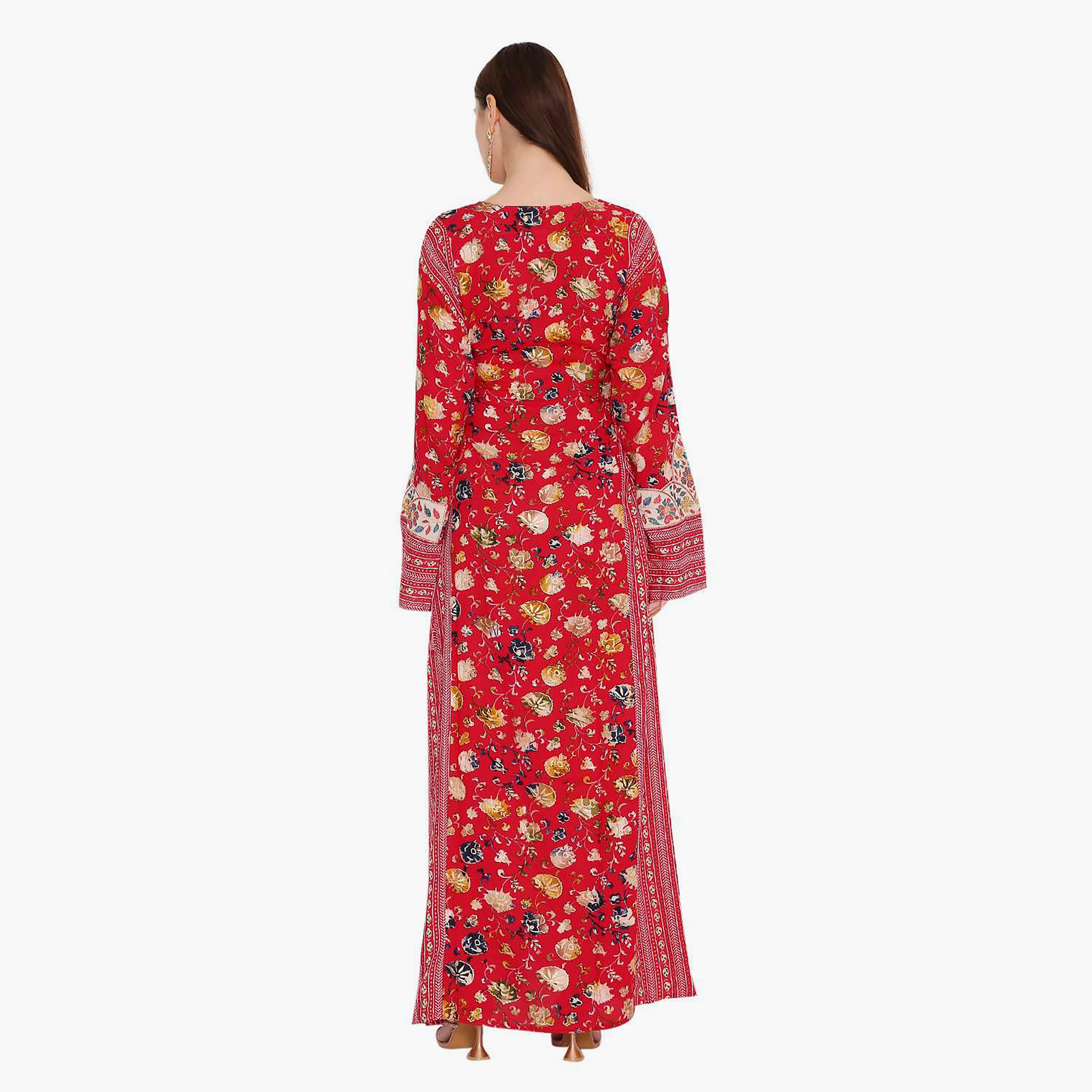 جلابية نسائية بطبعة زهور وتطريز من هانا اند سارة.-women-arabicclothing-jalabiyas-image-5