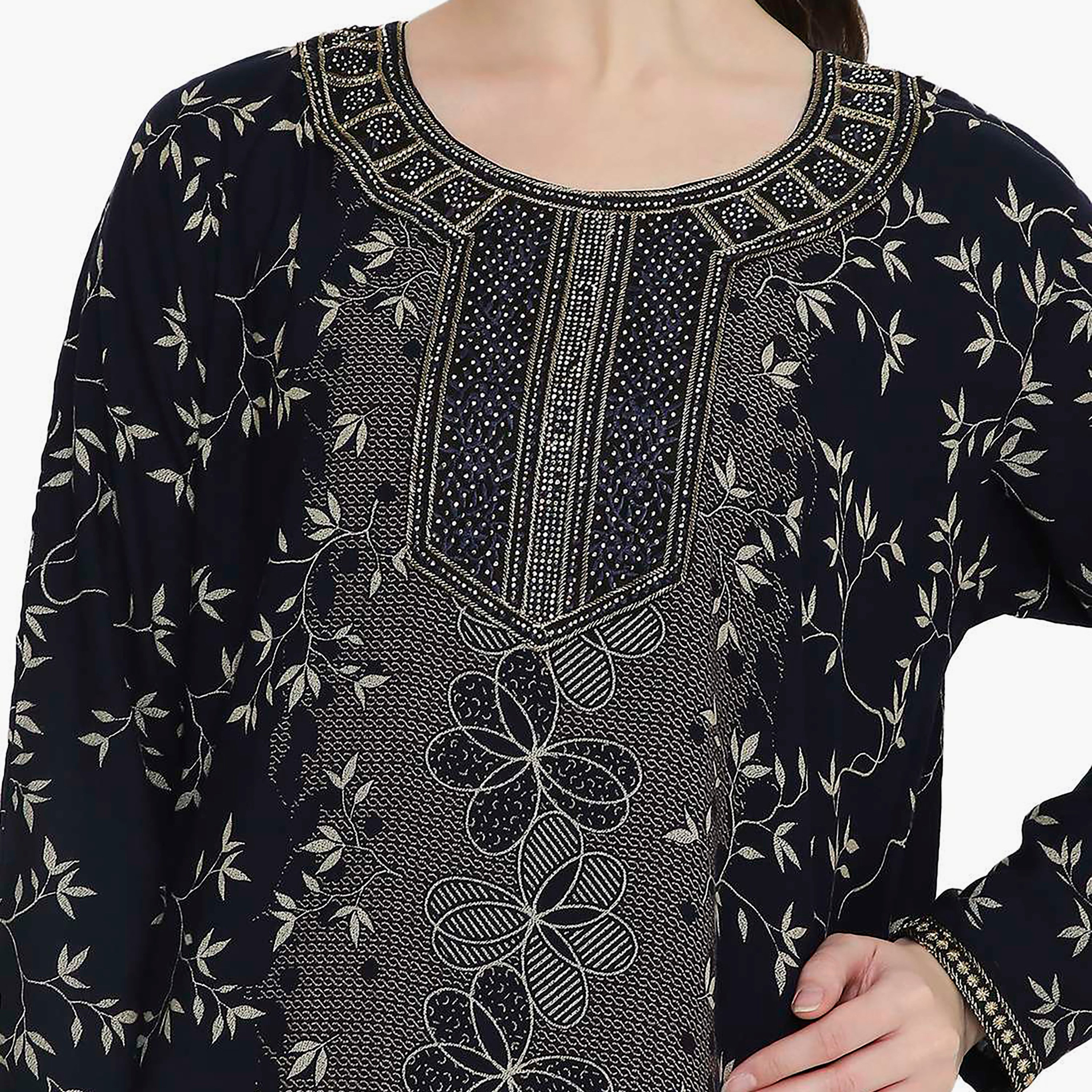 جلابية نسائية مطبوعة ومطرزة من هانا اند سارة.-women-arabicclothing-jalabiyas-image-12
