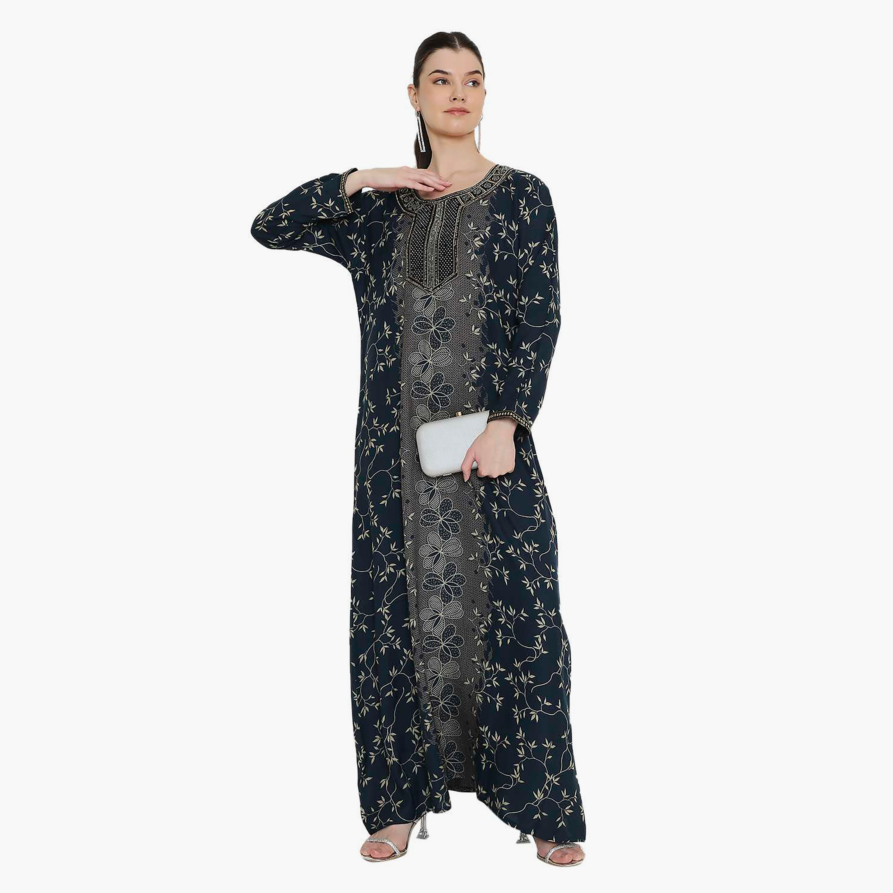 جلابية نسائية مطبوعة ومطرزة من هانا اند سارة.-women-arabicclothing-jalabiyas-image-6