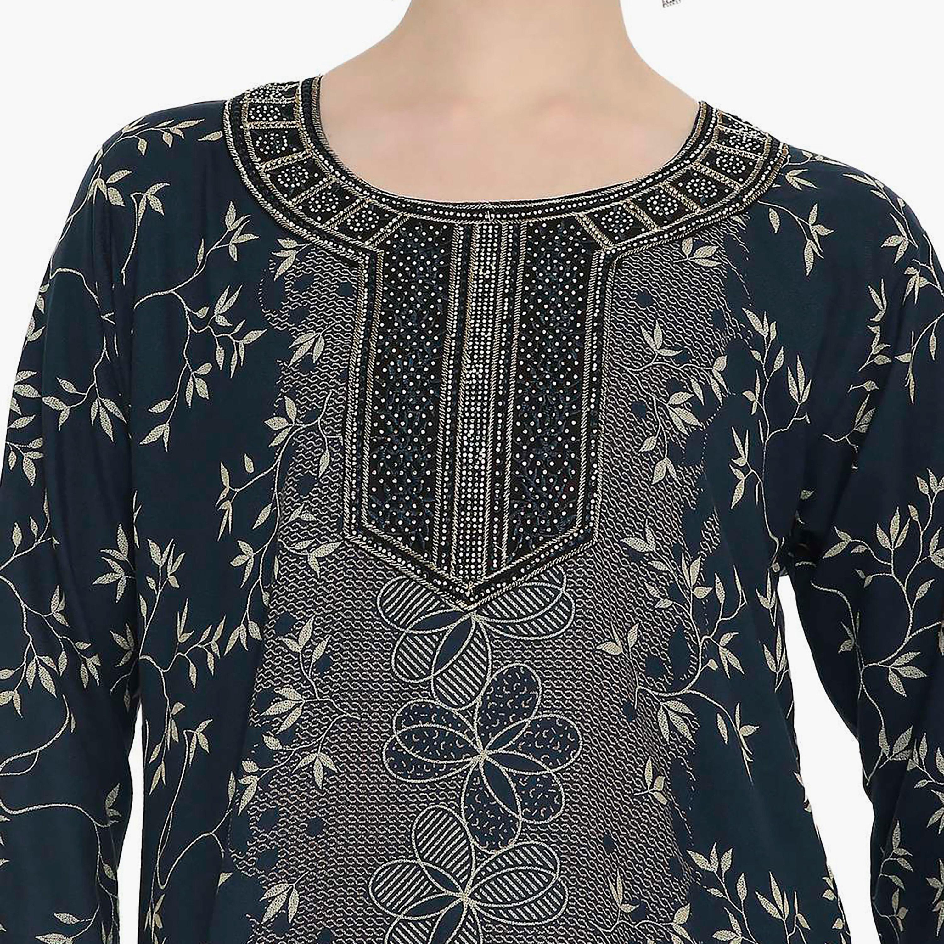 جلابية نسائية مطبوعة ومطرزة من هانا اند سارة.-women-arabicclothing-jalabiyas-image-7