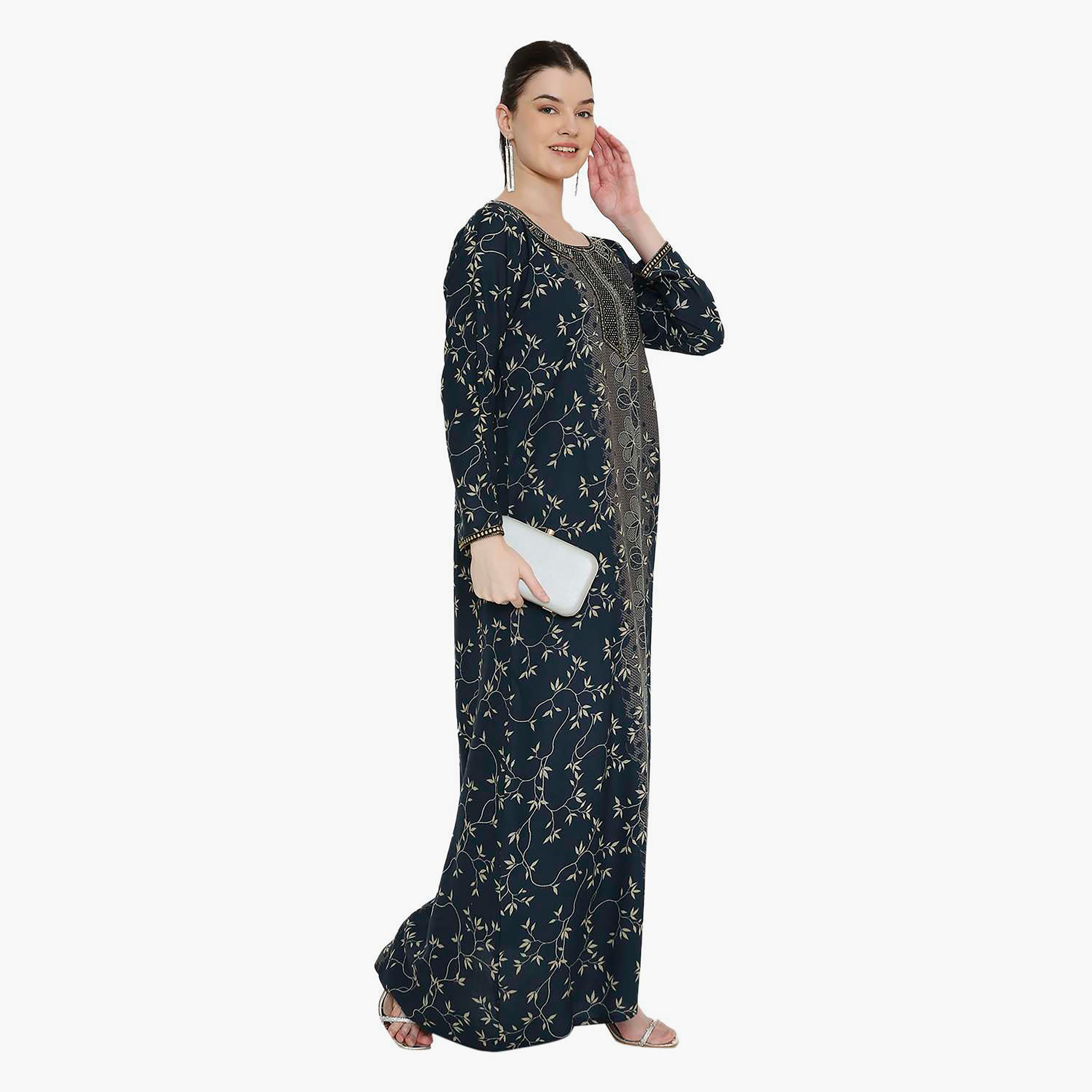 جلابية نسائية مطبوعة ومطرزة من هانا اند سارة.-women-arabicclothing-jalabiyas-image-8