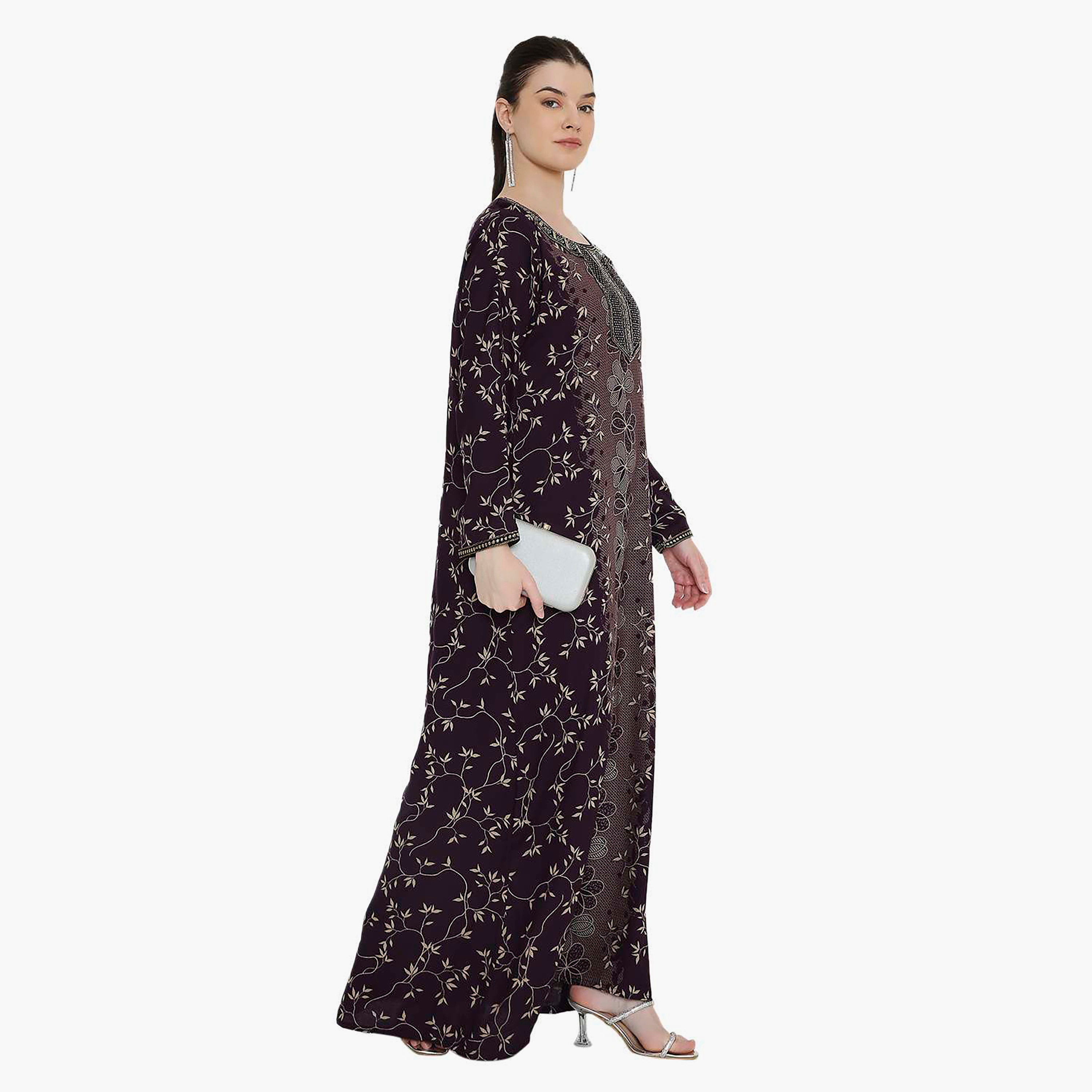 جلابية نسائية مطبوعة ومطرزة من هانا اند سارة.-women-arabicclothing-jalabiyas-image-3