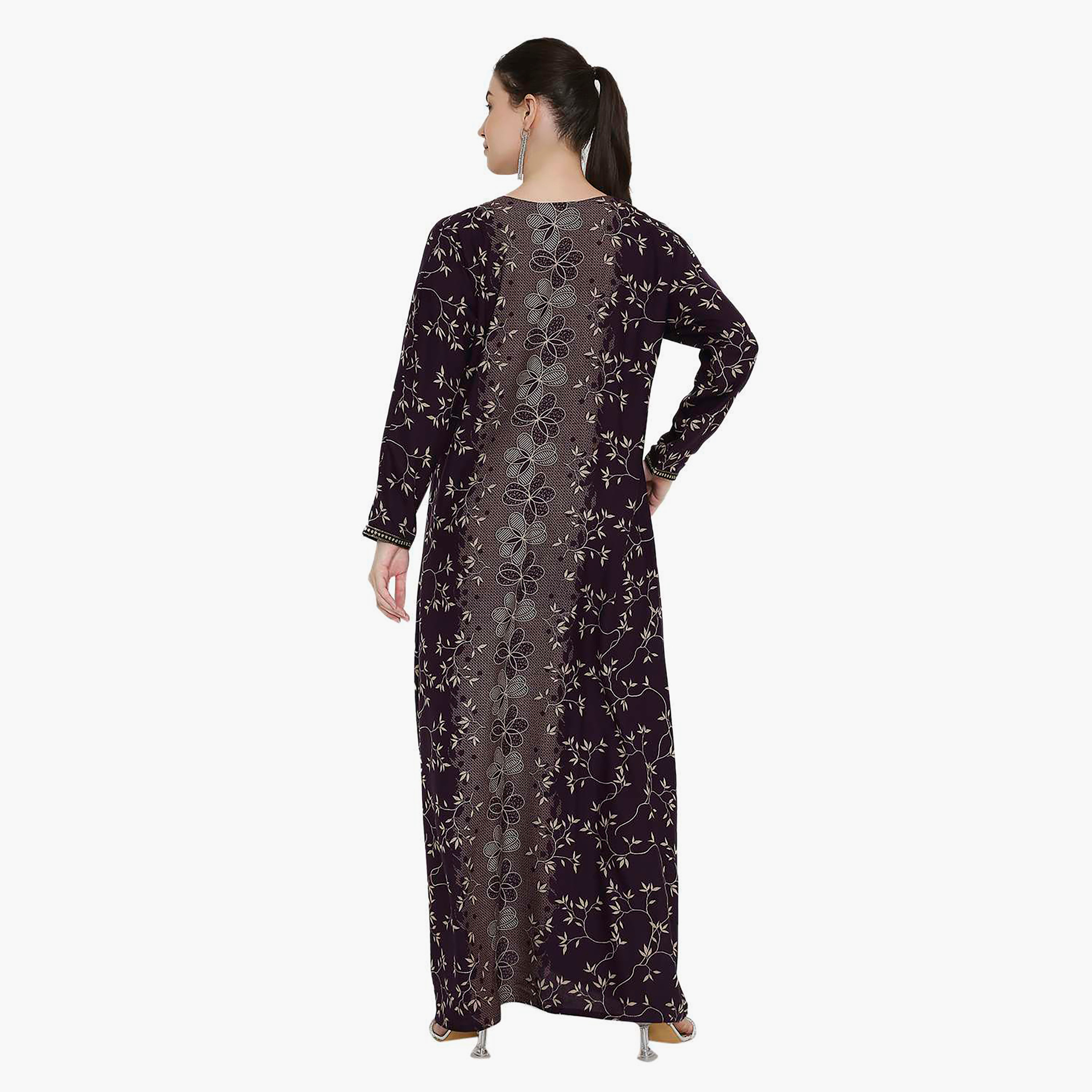 جلابية نسائية مطبوعة ومطرزة من هانا اند سارة.-women-arabicclothing-jalabiyas-image-5