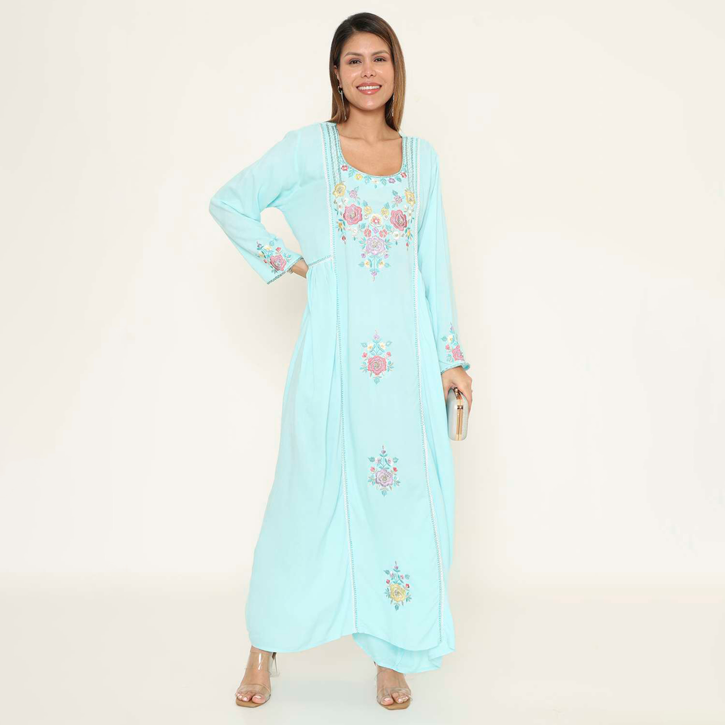 HanaandSara Floral Embroidered Women's Evening Jalabiya-women-arabicclothing-jalabiyas-image-11