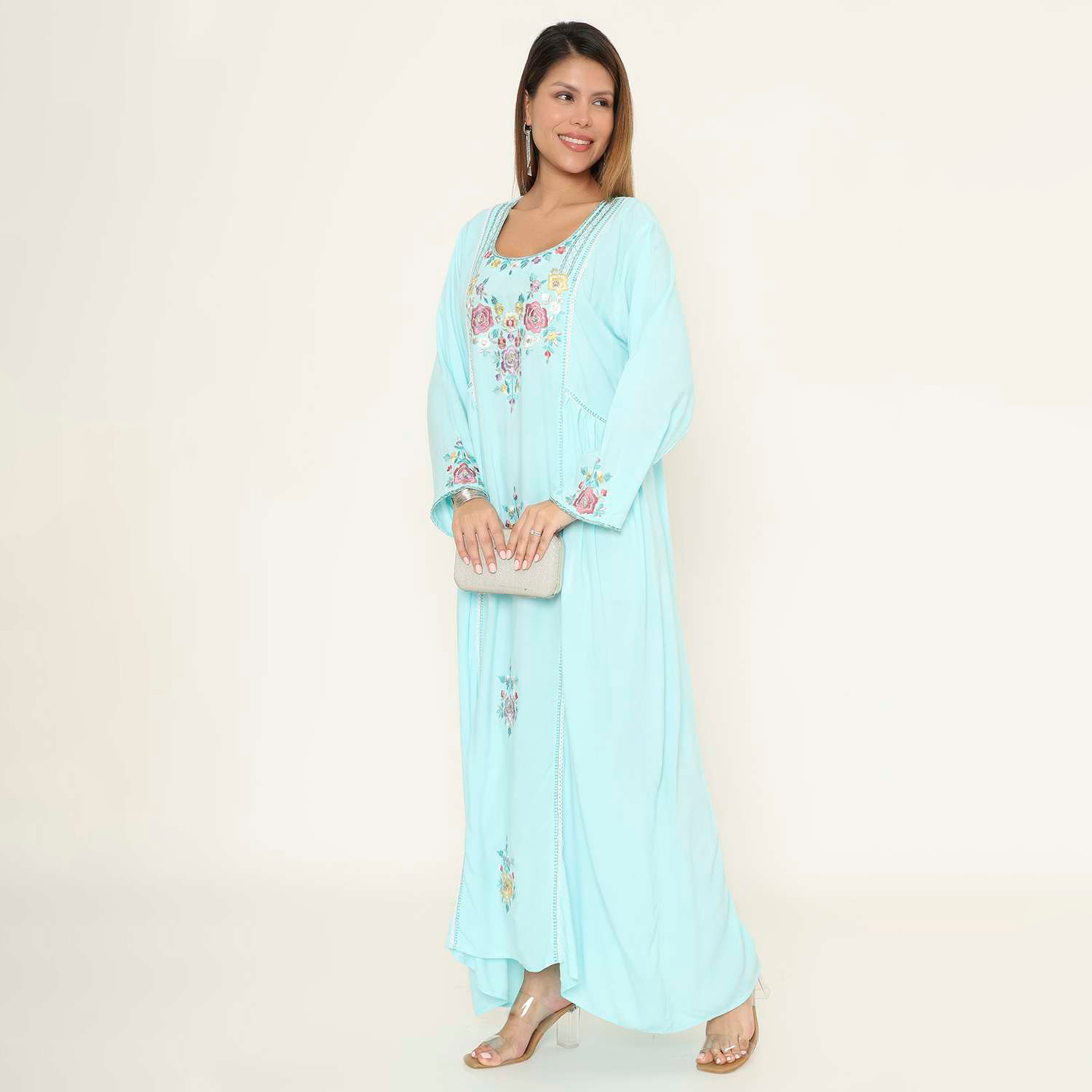 HanaandSara Floral Embroidered Women's Evening Jalabiya-women-arabicclothing-jalabiyas-image-13