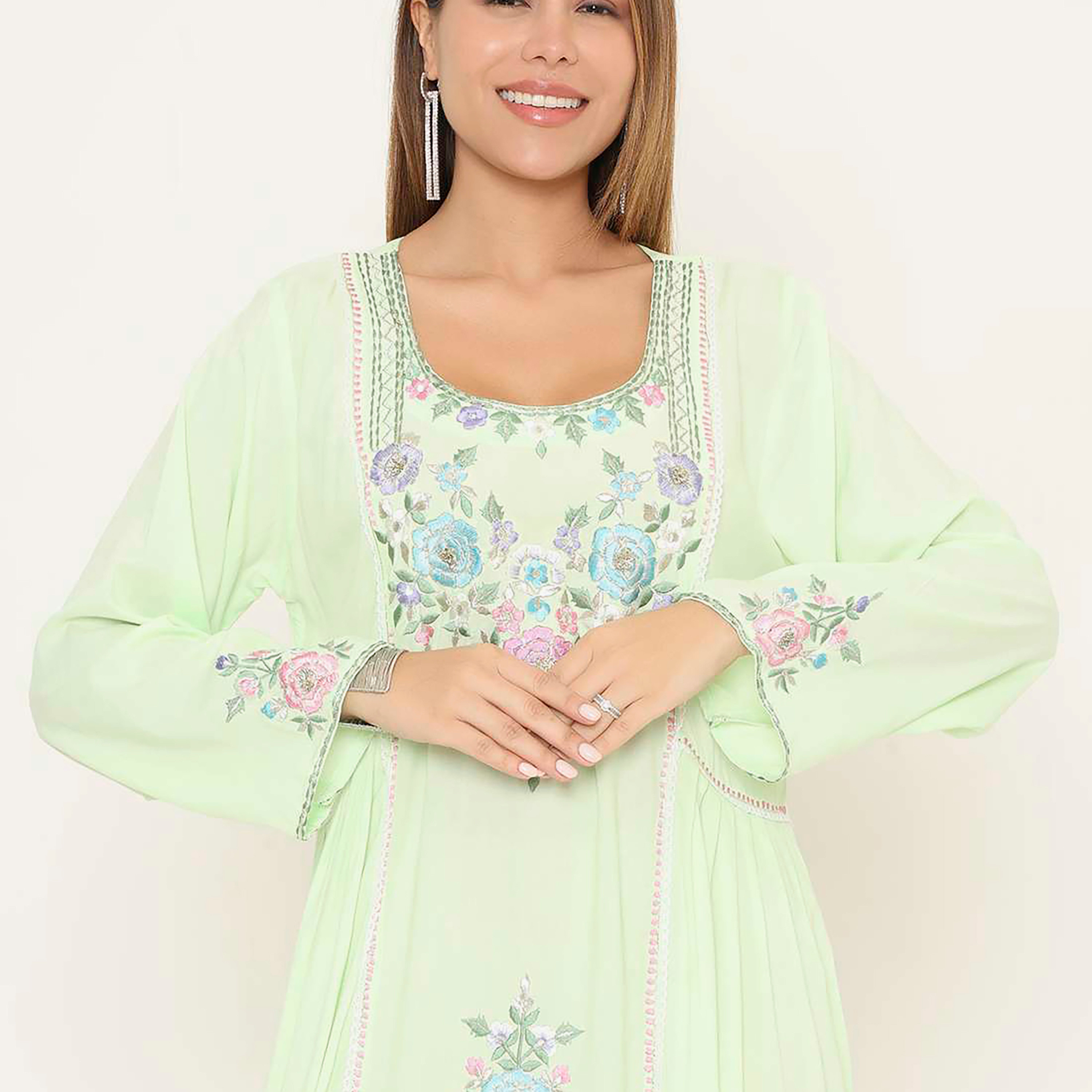 HanaandSara Floral Embroidered Women's Evening Jalabiya-women-arabicclothing-jalabiyas-image-7