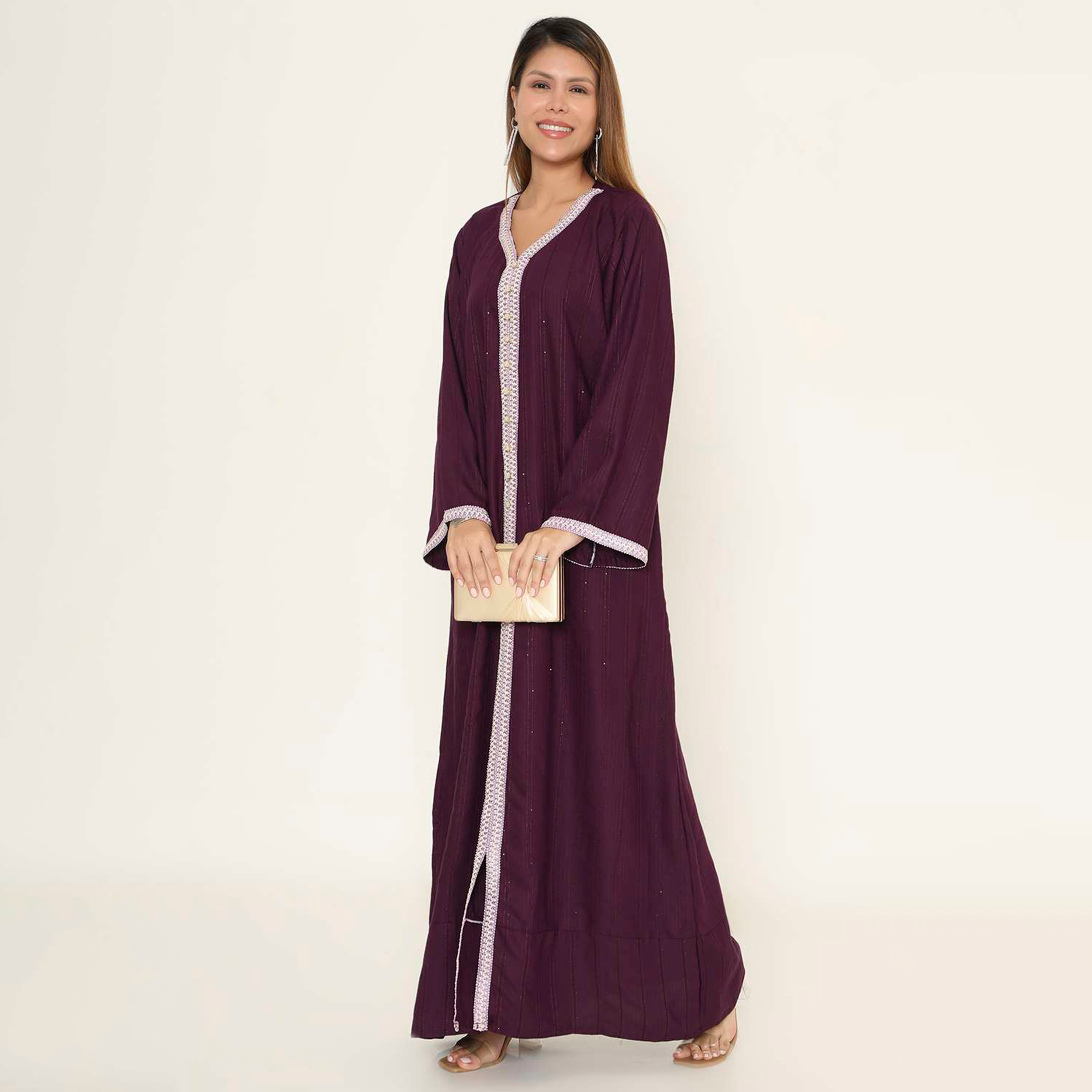 HanaandSara Striped Women's Evening Jalabiya-women-arabicclothing-jalabiyas-image-3