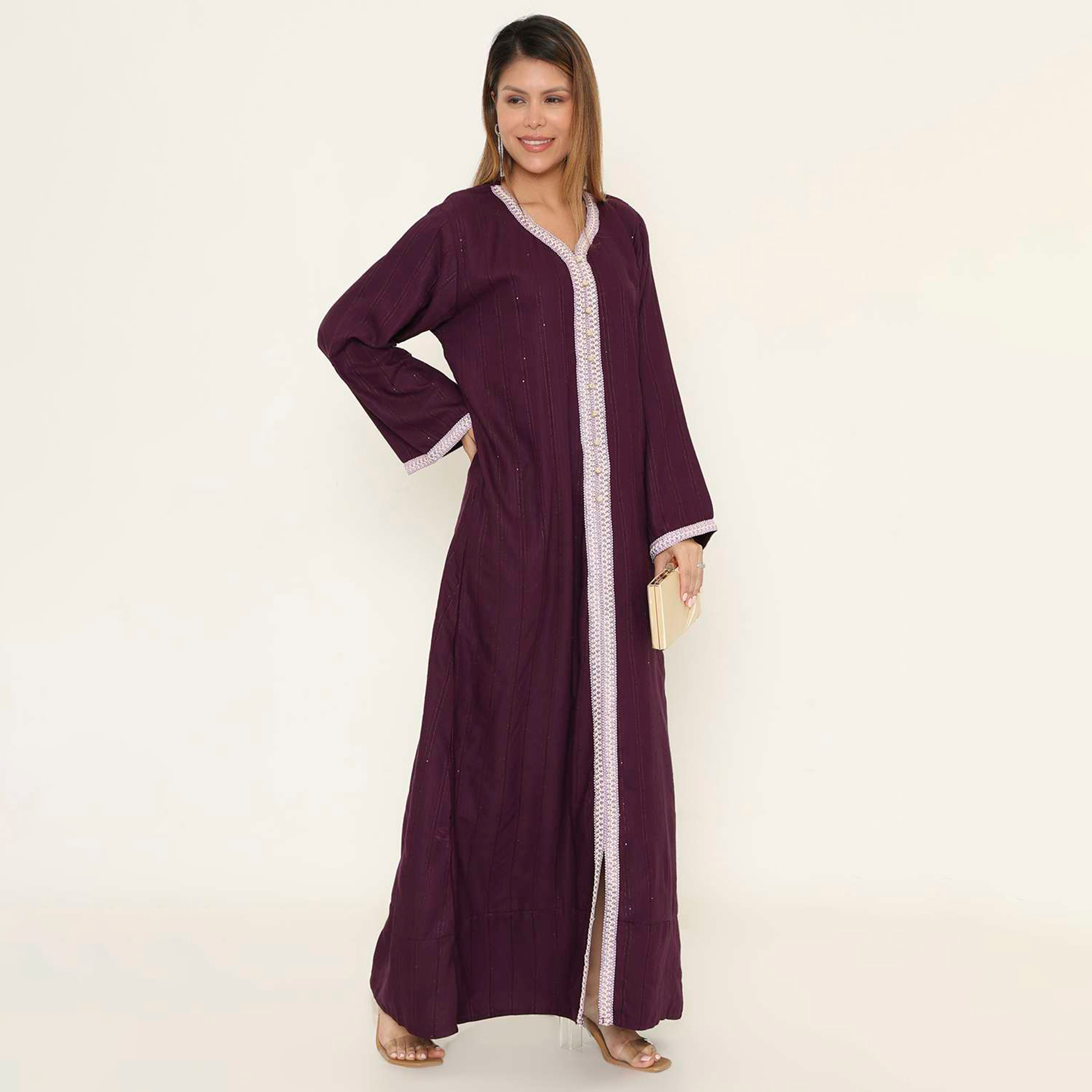 HanaandSara Striped Women's Evening Jalabiya-women-arabicclothing-jalabiyas-image-4