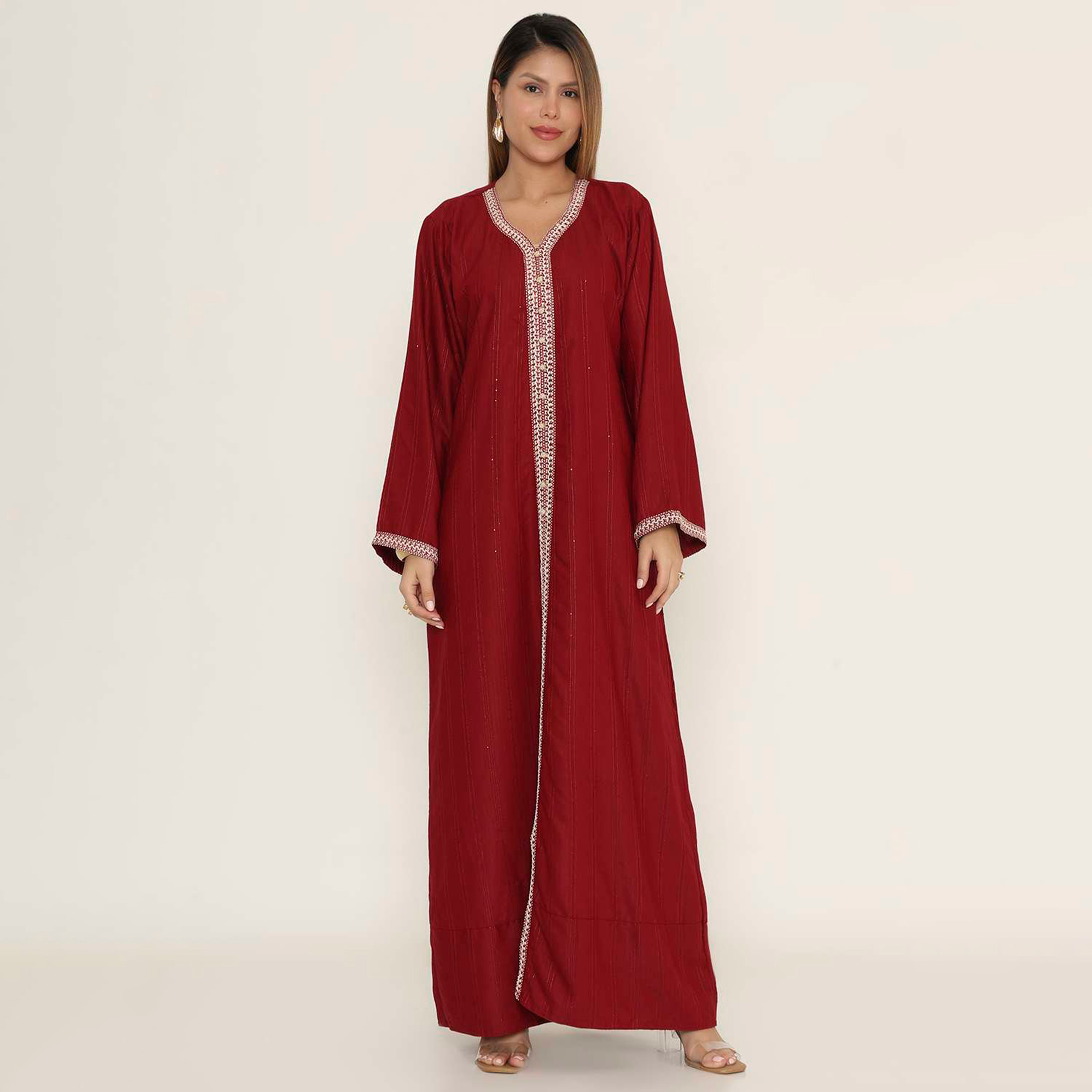 جلابية نسائية سهرة مخططة من هنا اند سارة.-women-arabicclothing-jalabiyas-image-6