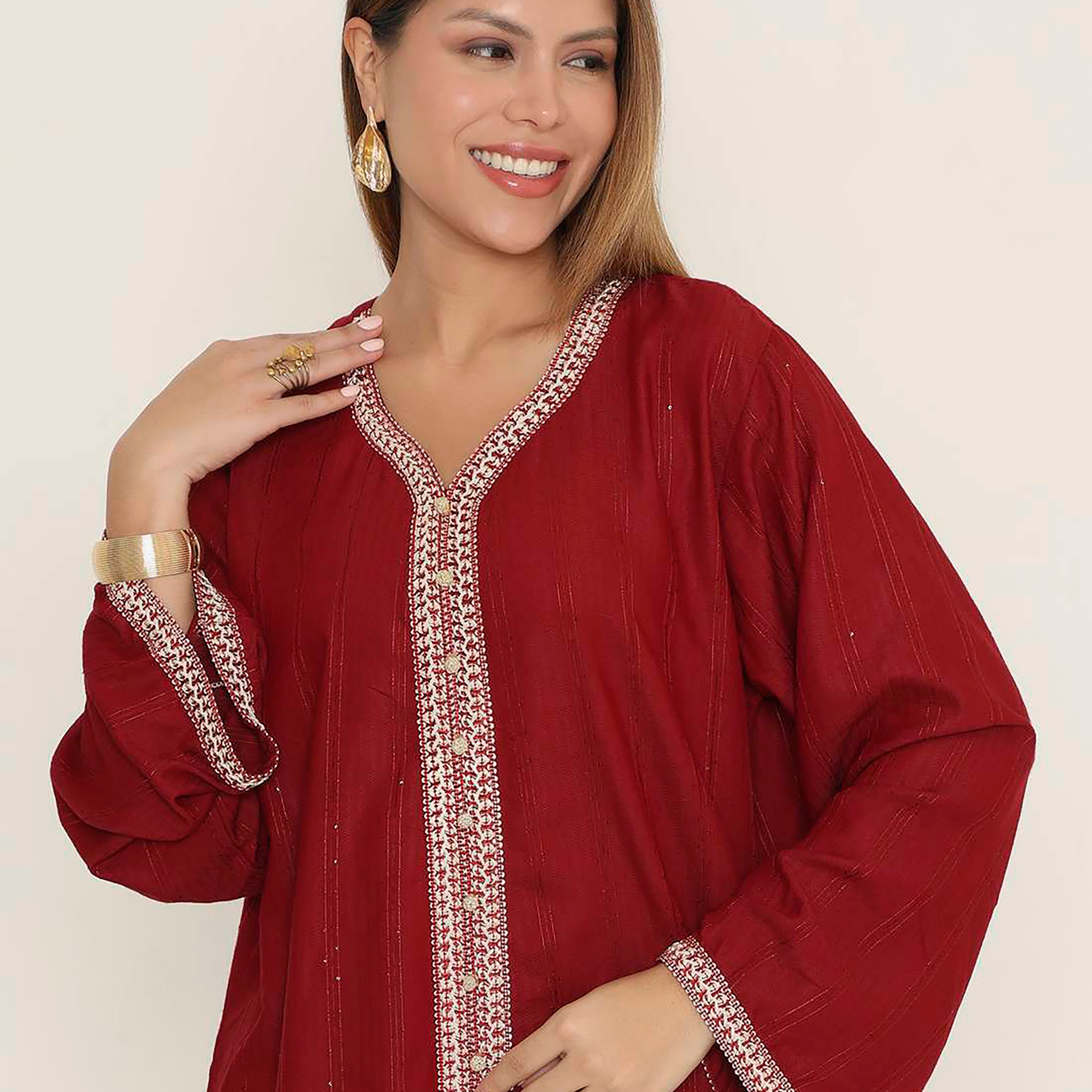 جلابية نسائية سهرة مخططة من هنا اند سارة.-women-arabicclothing-jalabiyas-image-7