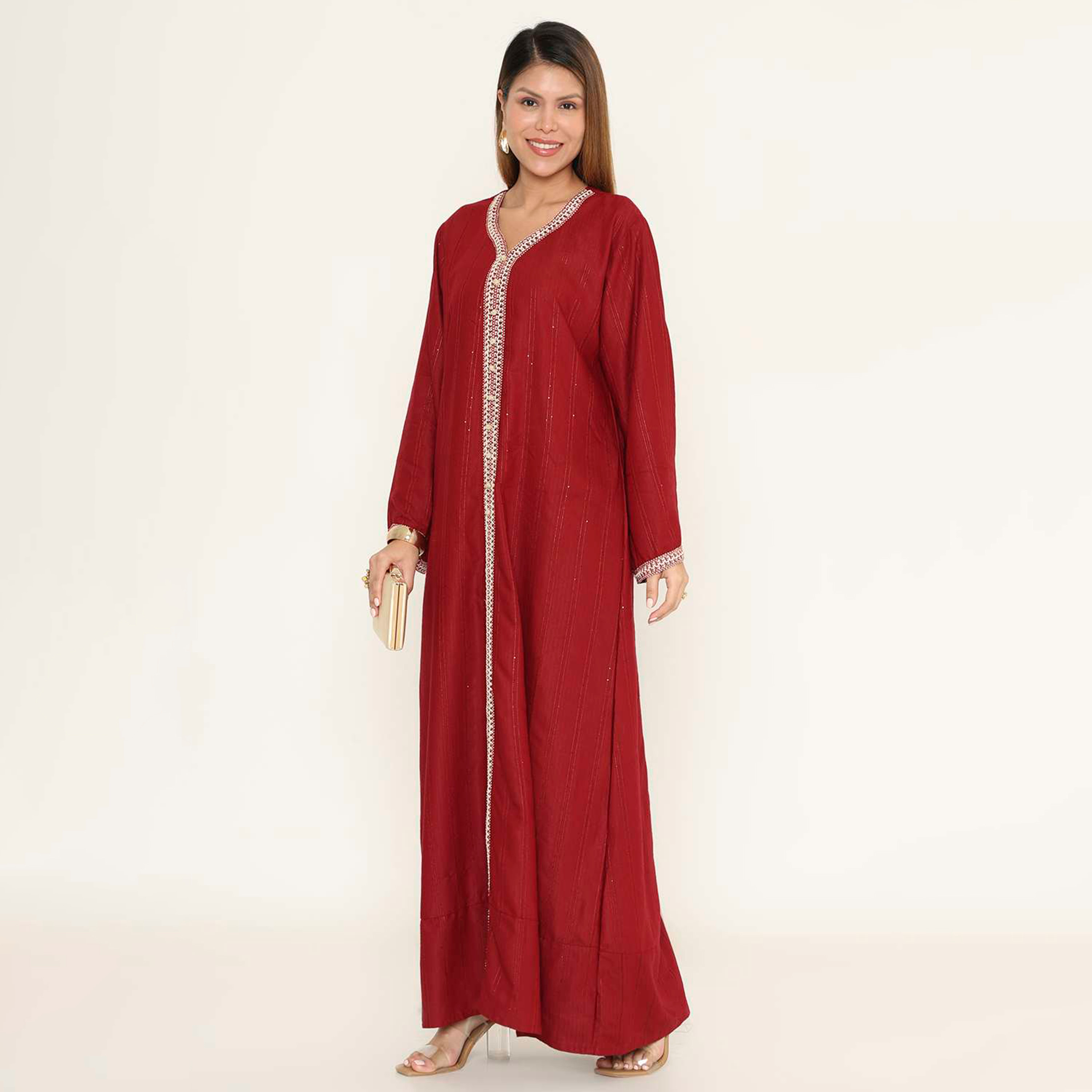 جلابية نسائية سهرة مخططة من هنا اند سارة.-women-arabicclothing-jalabiyas-image-8